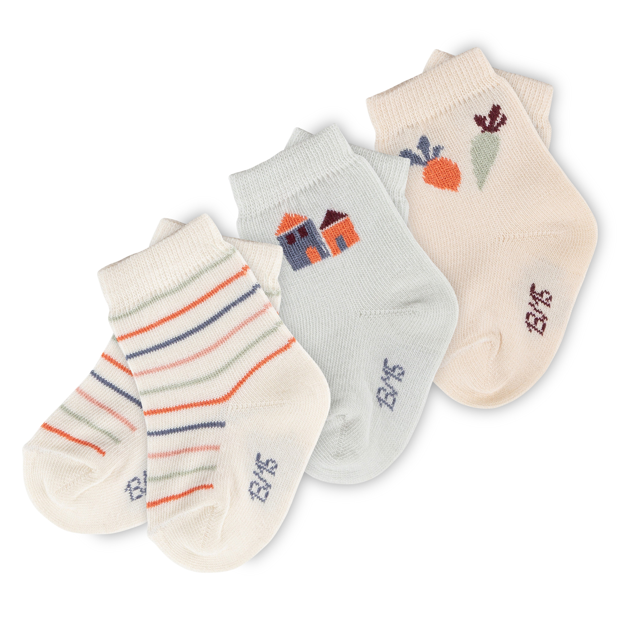 Newborn baby socks, 3-pair-set