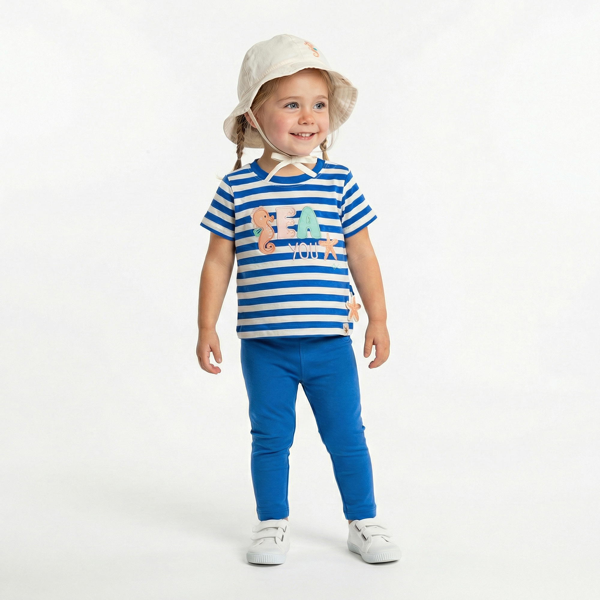 Baby Ringel T-Shirt Strand, blau-weiß