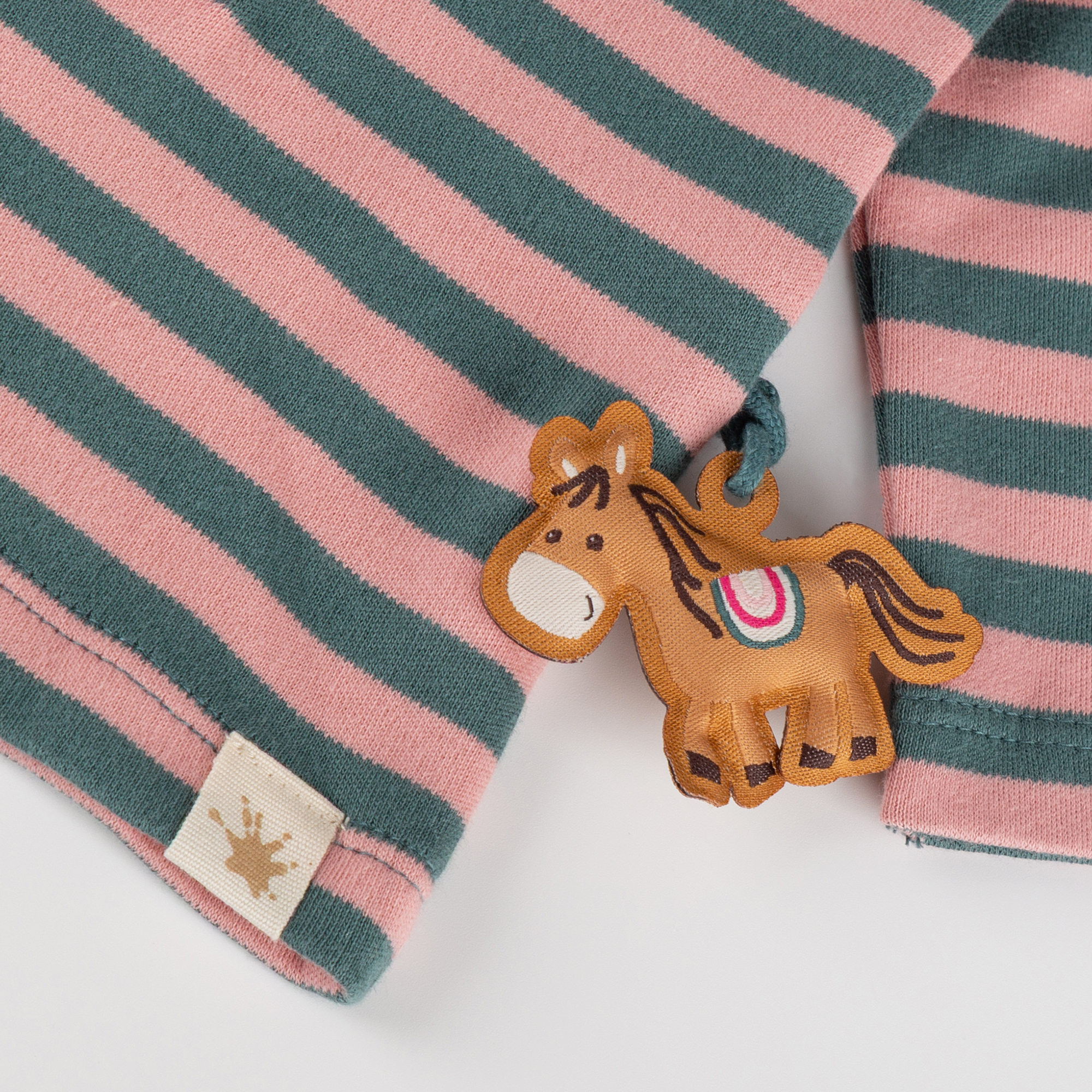 Baby Ringel Langarmshirt Pony Love, grün-rosa