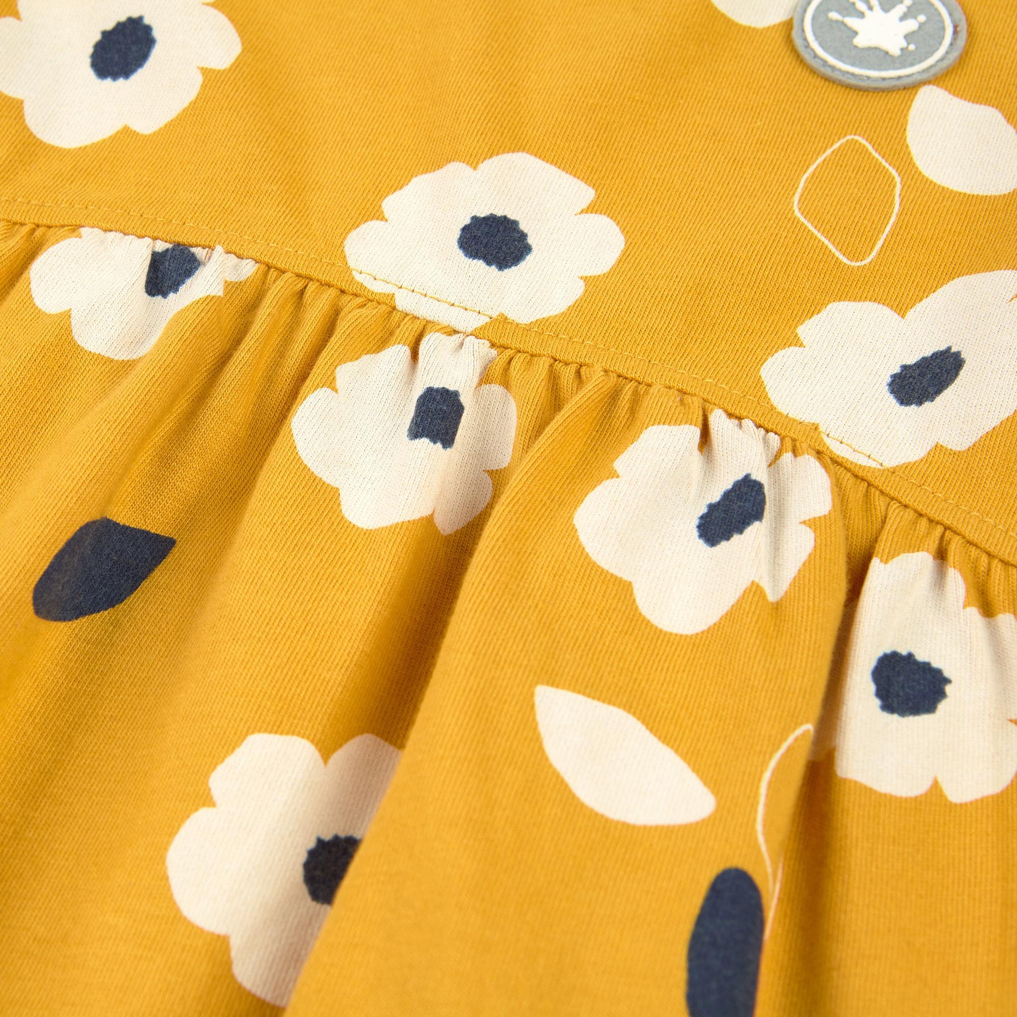 Baby Kleid gelb mit weißen Blümchen