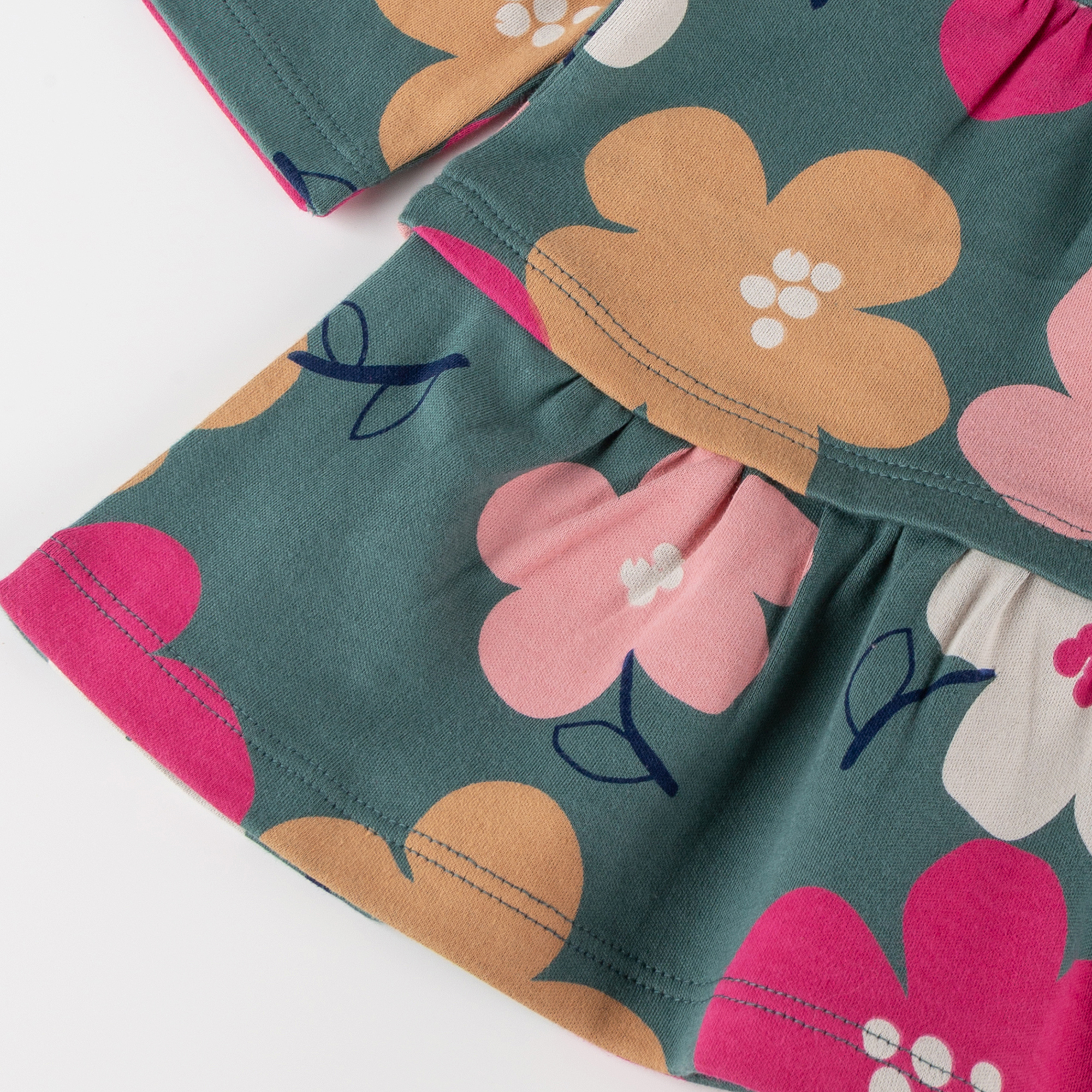 Baby Stufenkleid Pony Love, grün mit Blumenprint