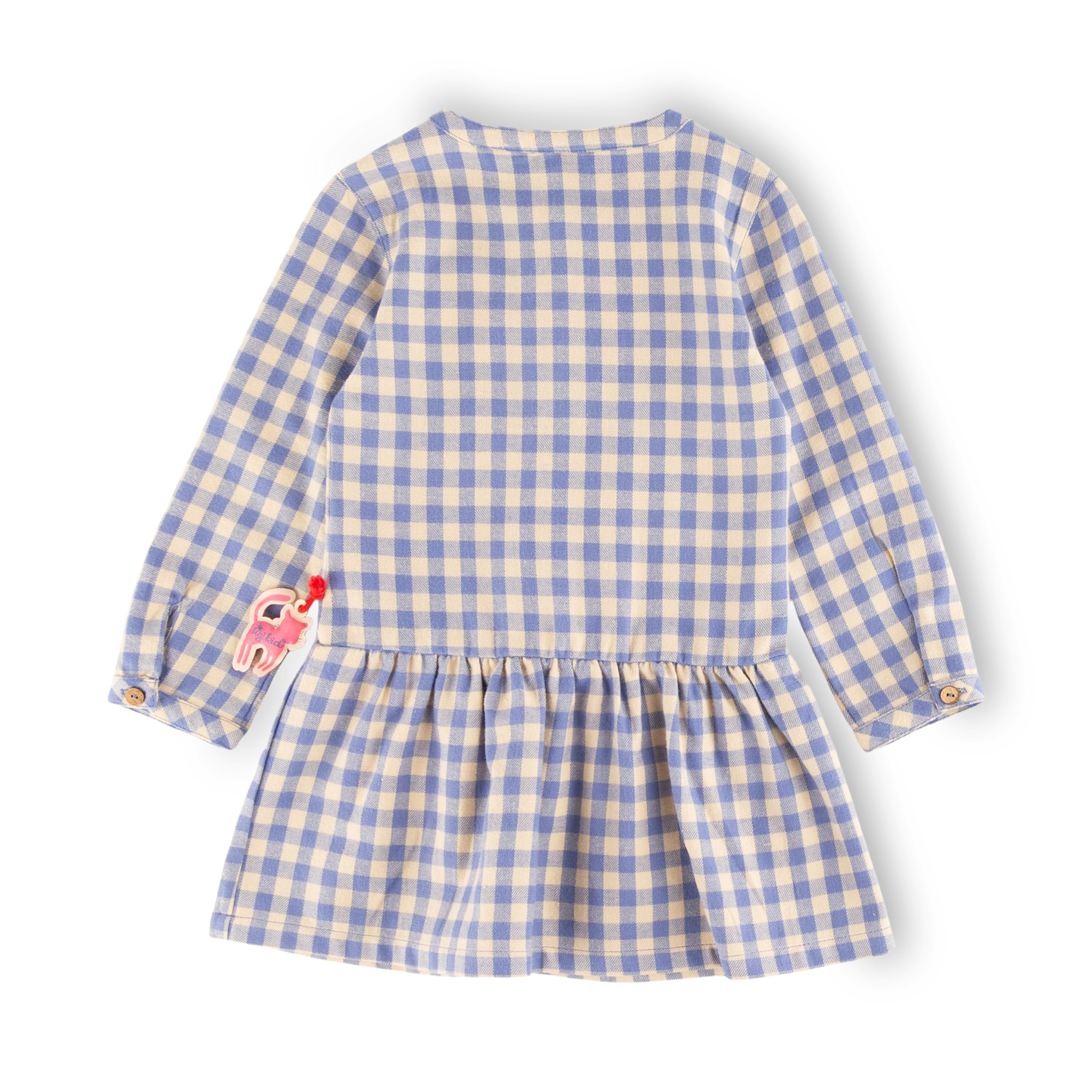 Check children's long sleeve flannel dress Wild Cat