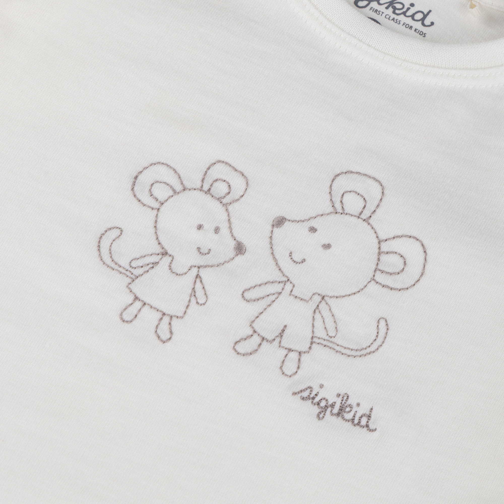 Newborn baby long sleeve Tee mouse, cream white