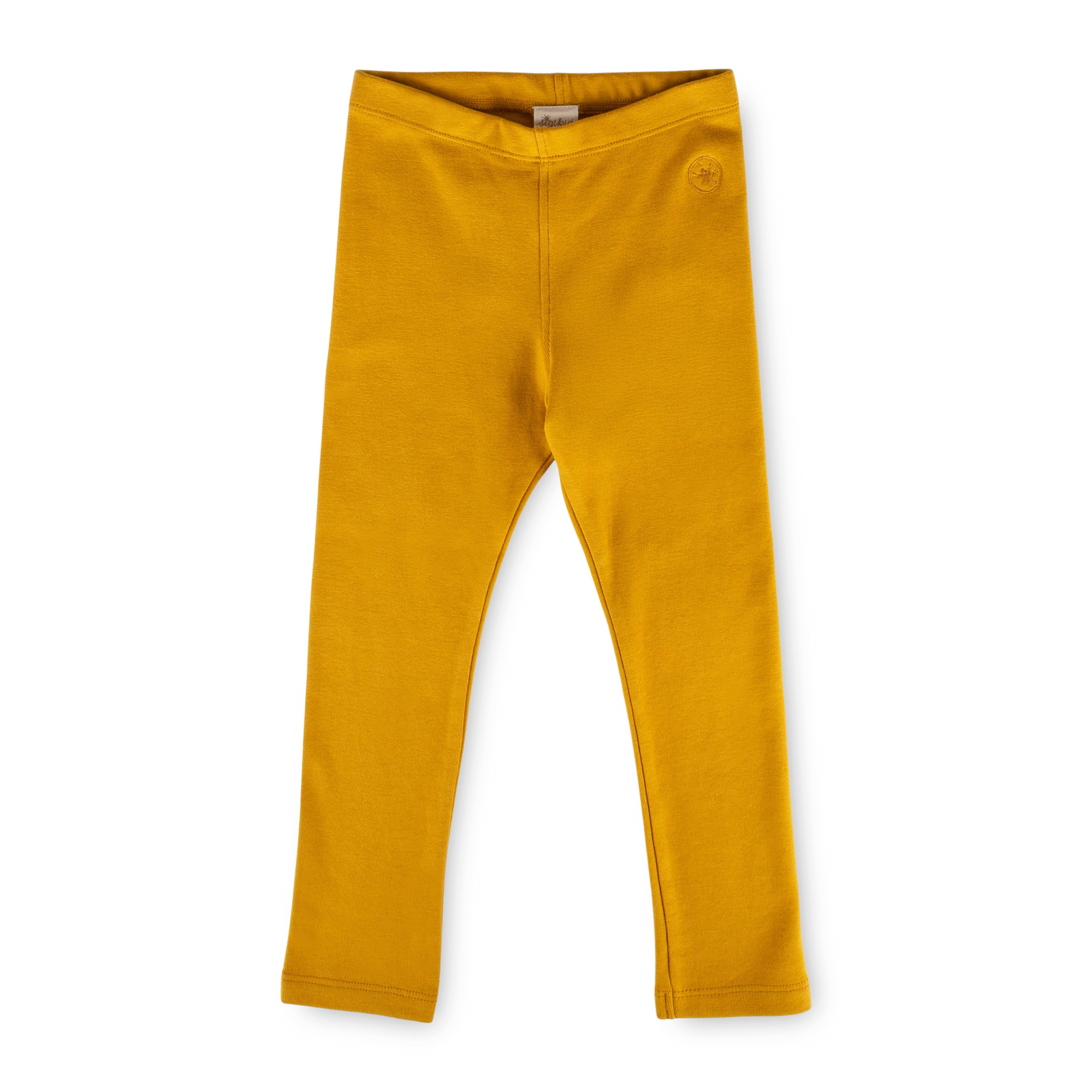 Children's rib knit leggings, yellow