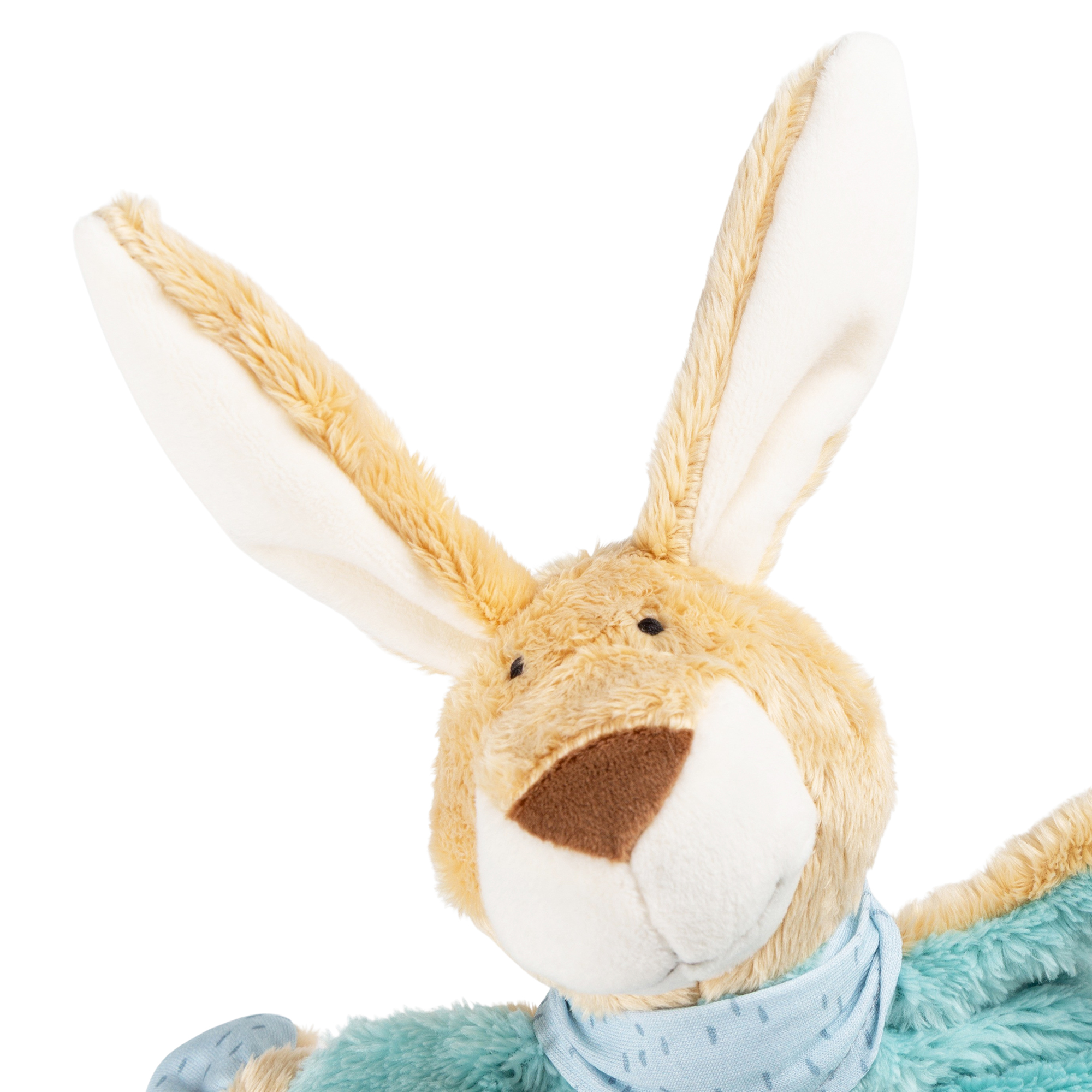 Namensschnuffeltuch Hase türkis