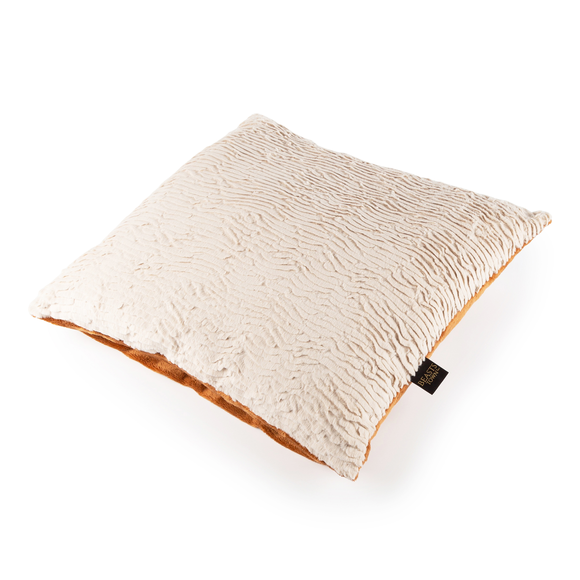 Plush pillow XXL beige, wavelike structure, Beasts