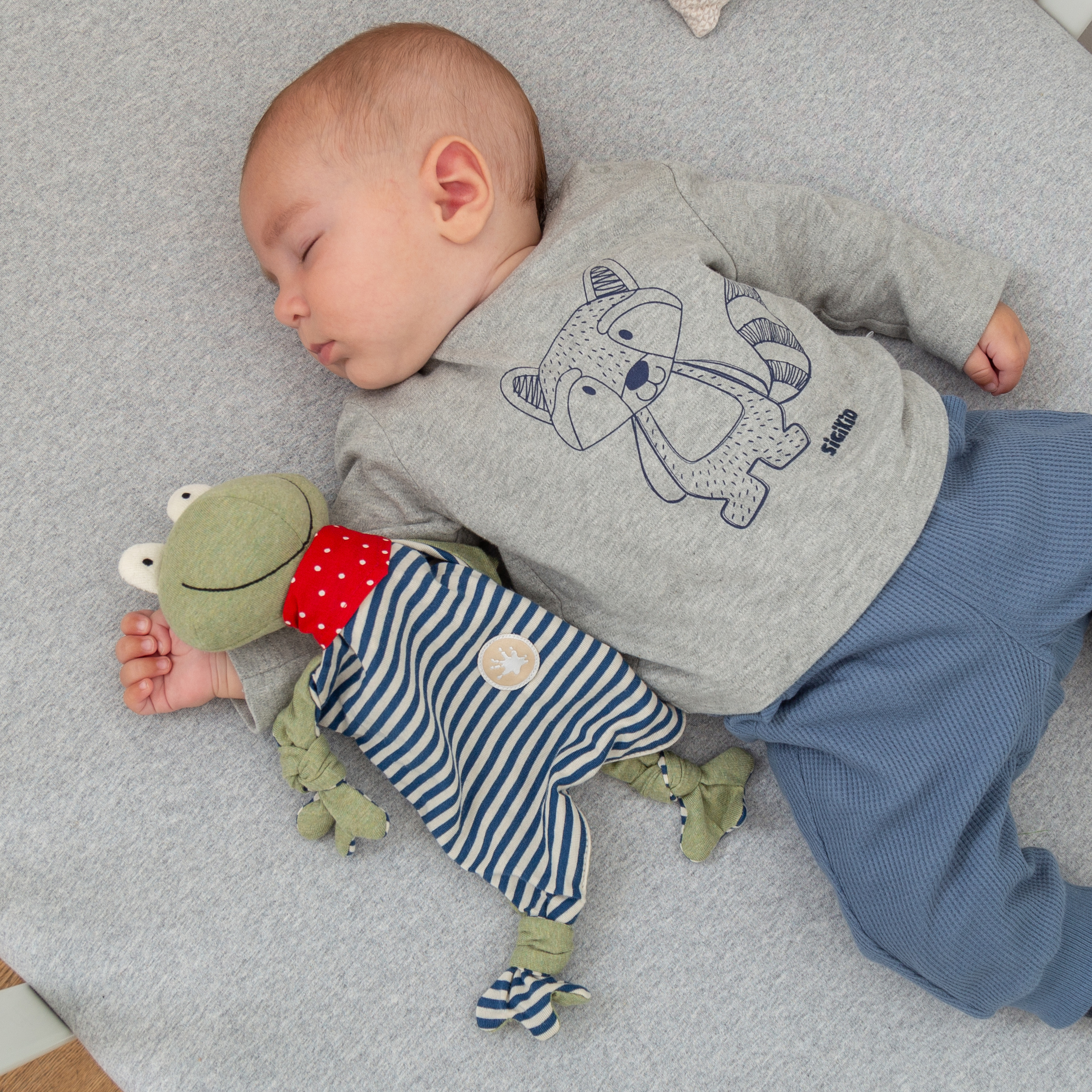 Baby comforter frog, cotton terry cloth Baby comforter frog, cotton terry cloth