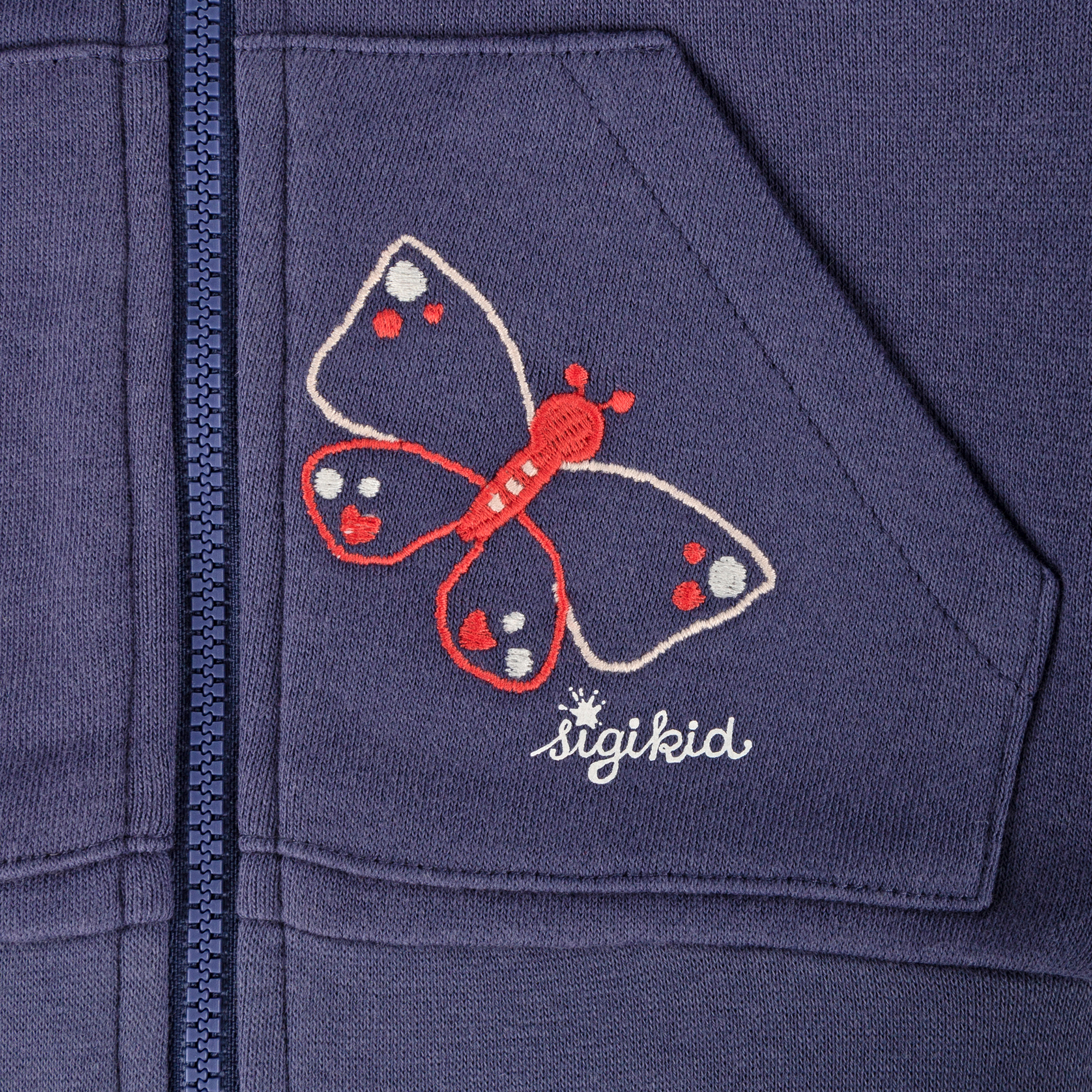 Baby Sweatjacke mit Schmetterling Motiv, blau