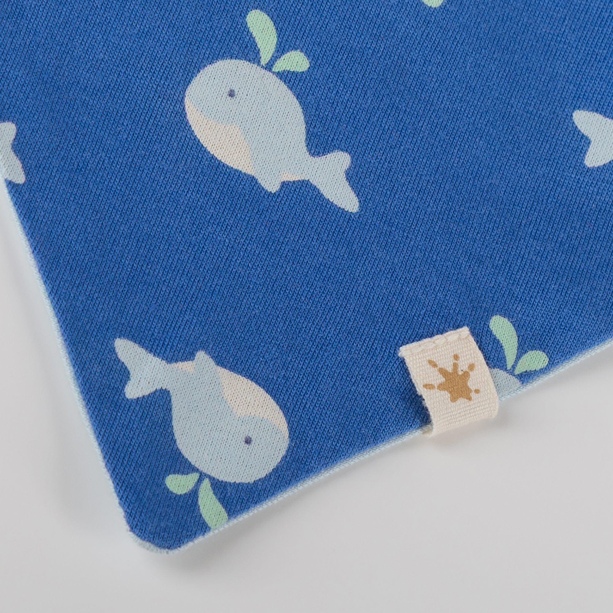Newborn baby bandana bib, reversible, blue