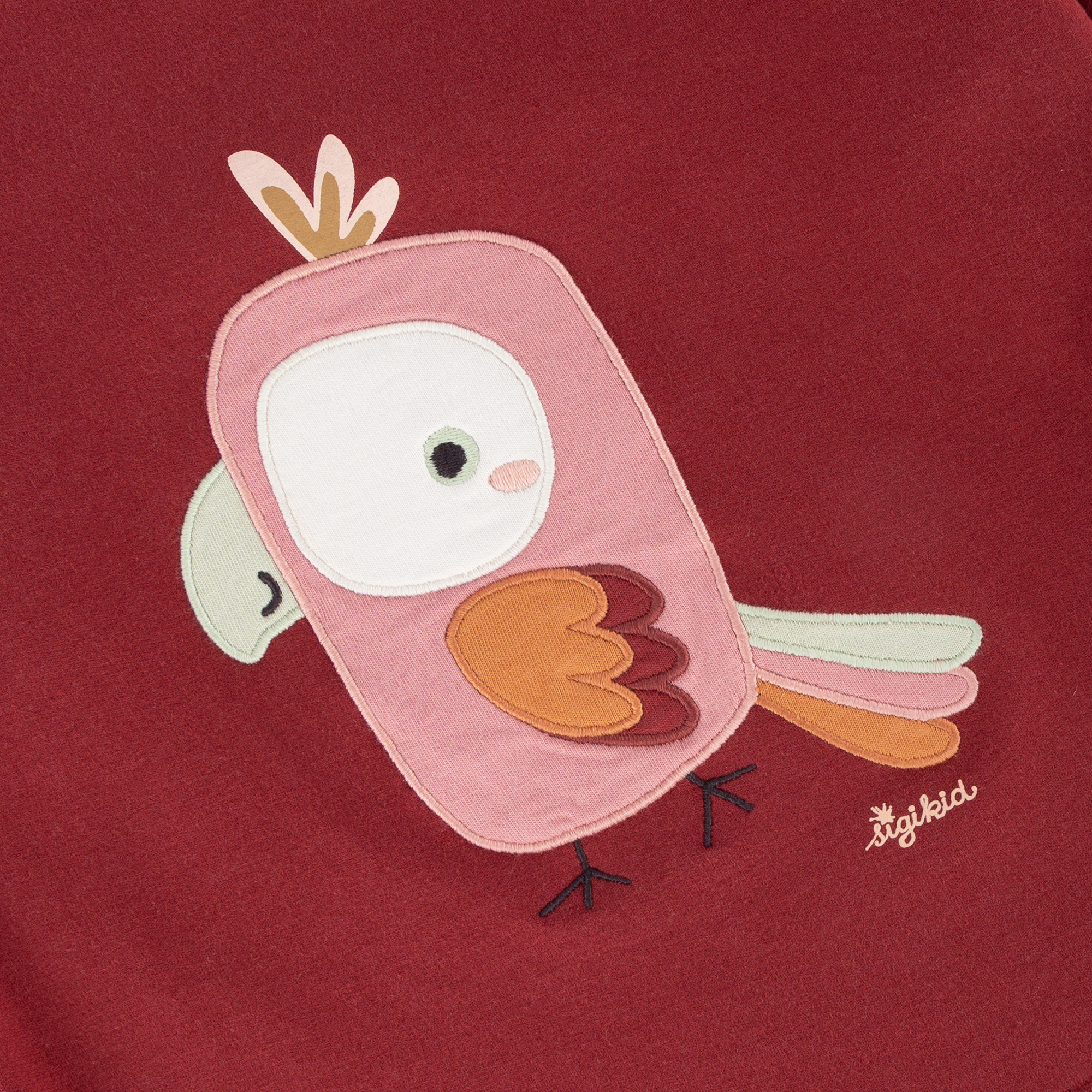 Children's sweatshirt cockatoo, dark red