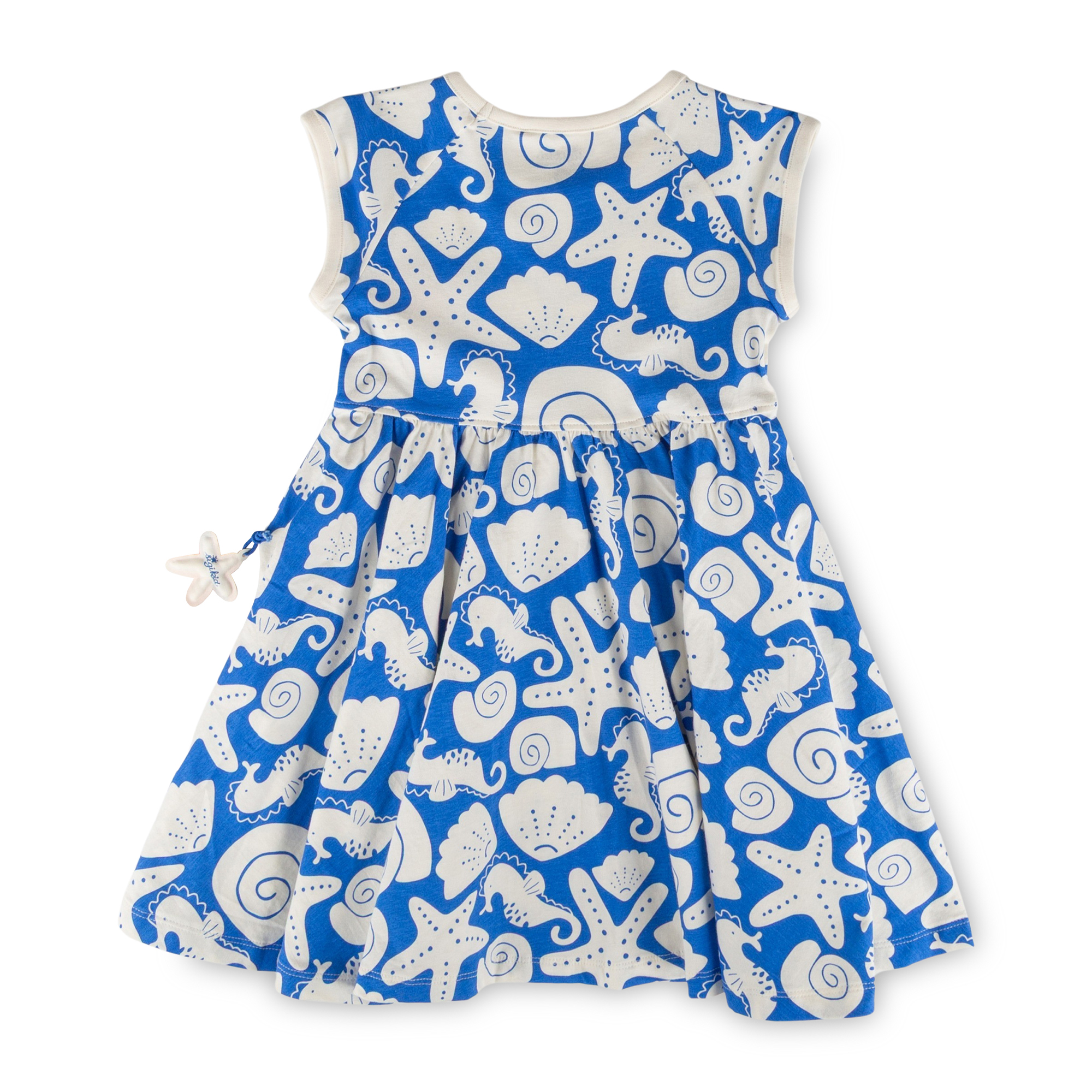 Kinder Kleid Strand, blau mit weiß
