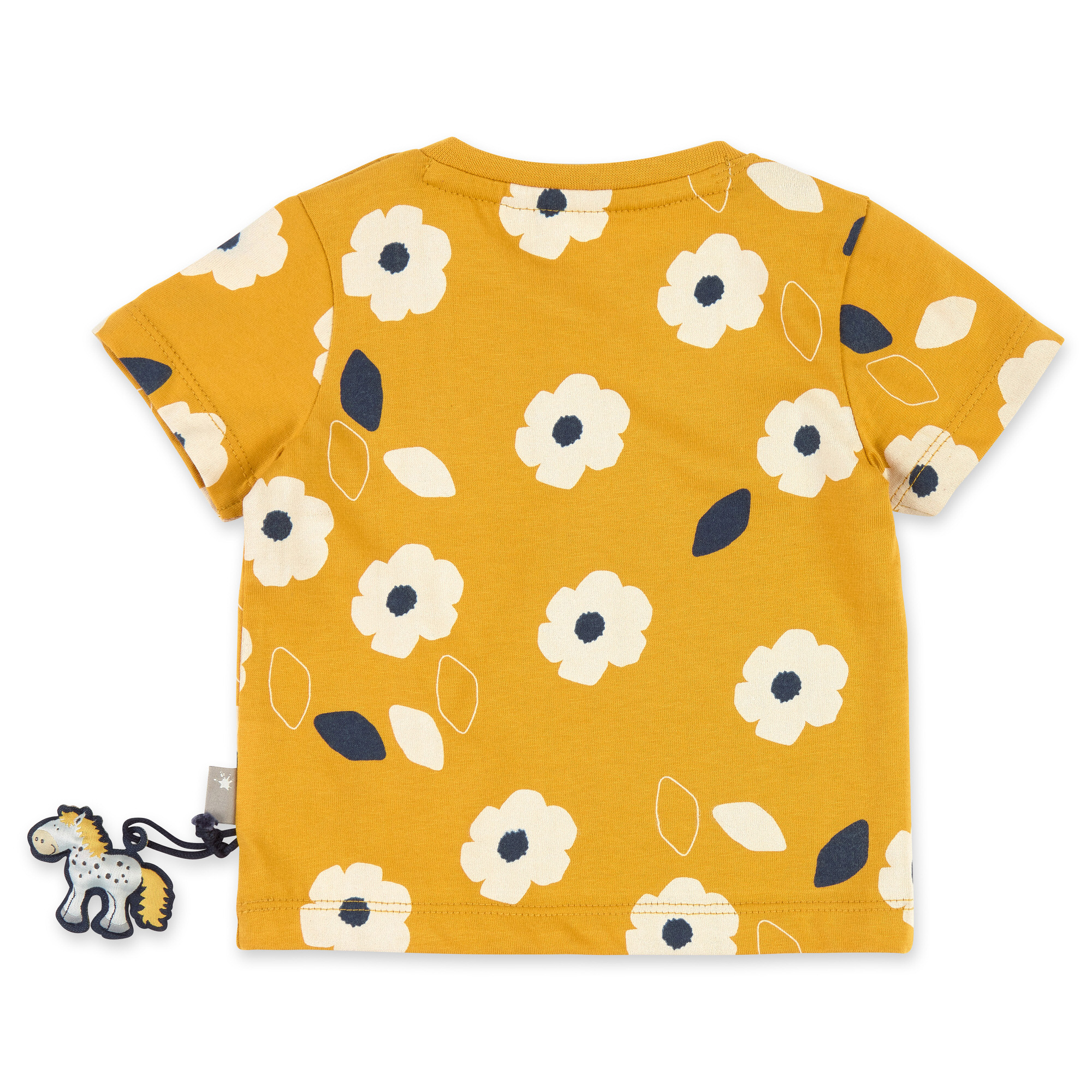 Honey yellow Baby T-shirt with flower print
