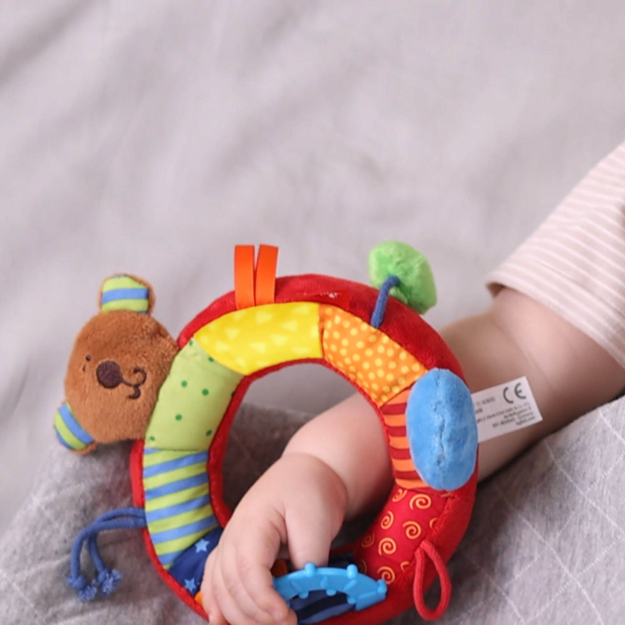 Baby soft toy activity ring