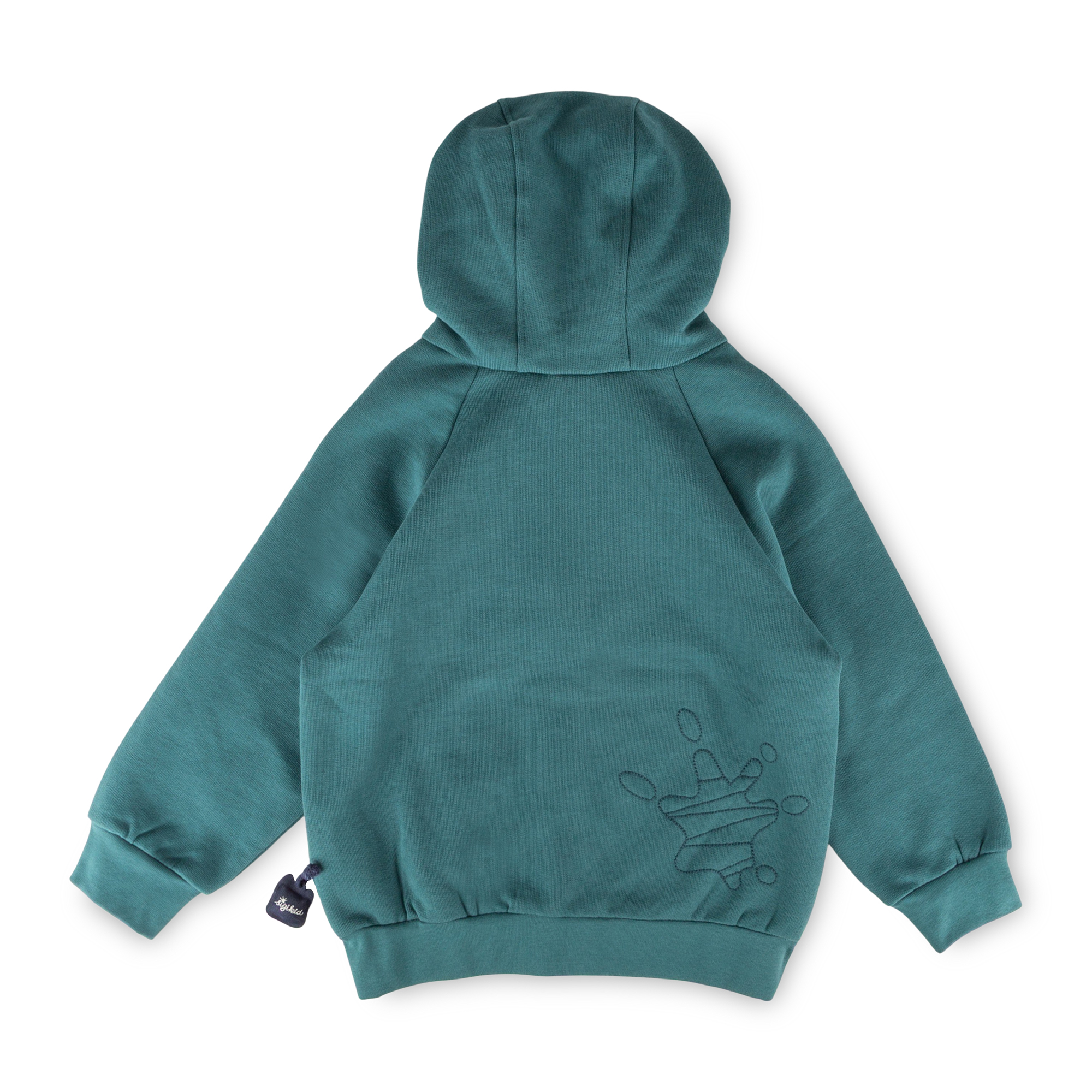 Kinder Kapuzen Sweatjacke Klecks, petrolblau