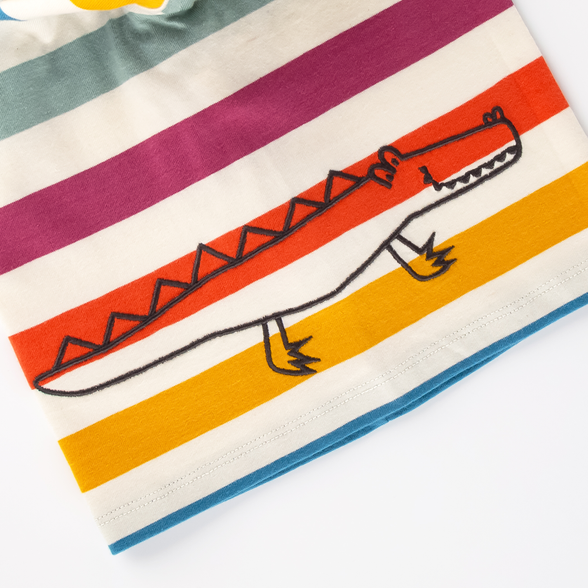 Baby T-Shirt bunt gestreift, Krokodil Baby T-Shirt bunt gestreift, Krokodil