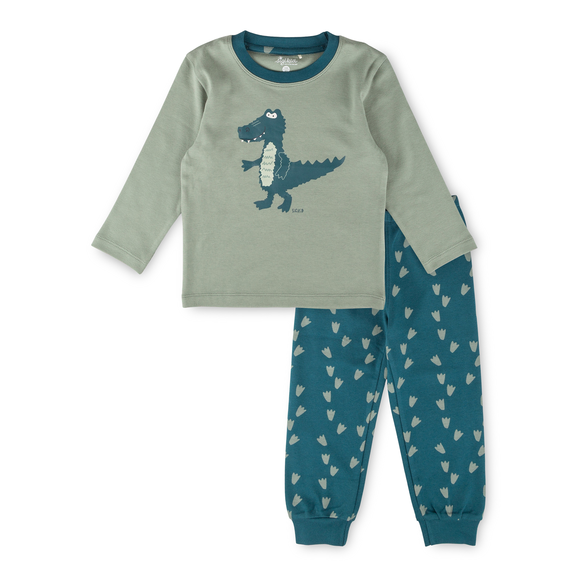 Two piece children's pyjamas crocodile, autumn/winter