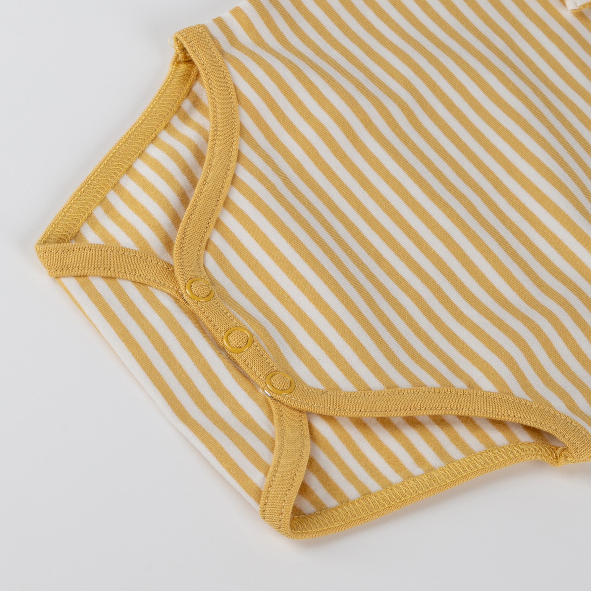 Newborn baby long sleeve bodysuit mouse, yellow/white