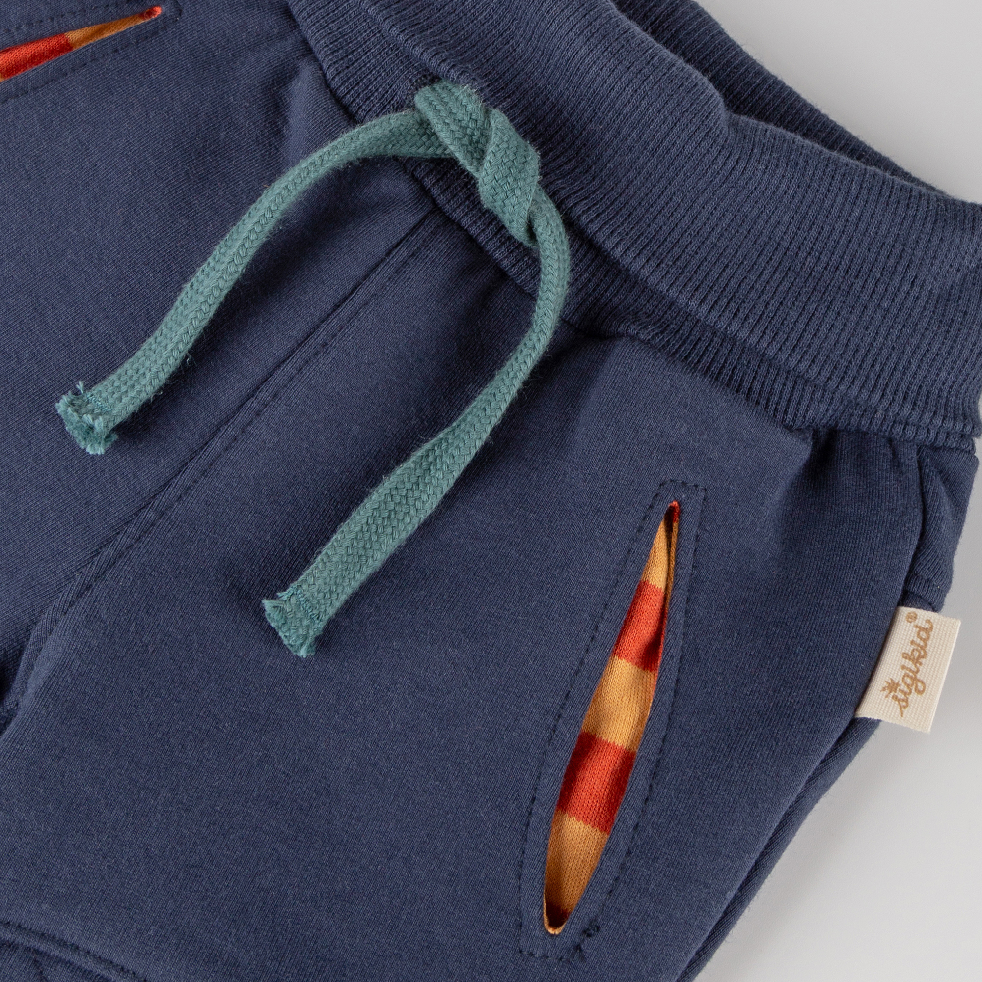 Baby sweat pants Wild Fox, pockets, dark blue
