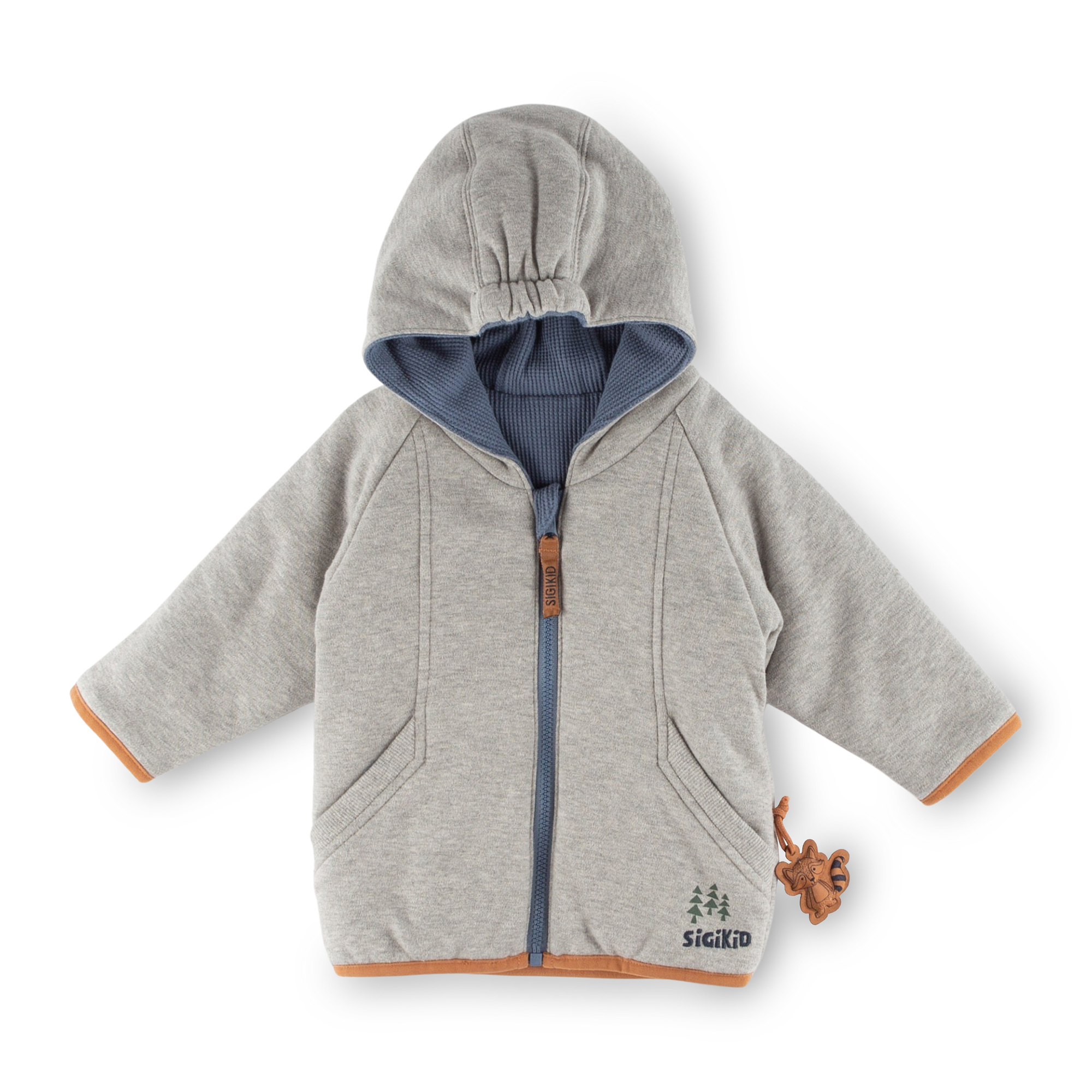 Reversible baby jacket, dual-layered, interlined