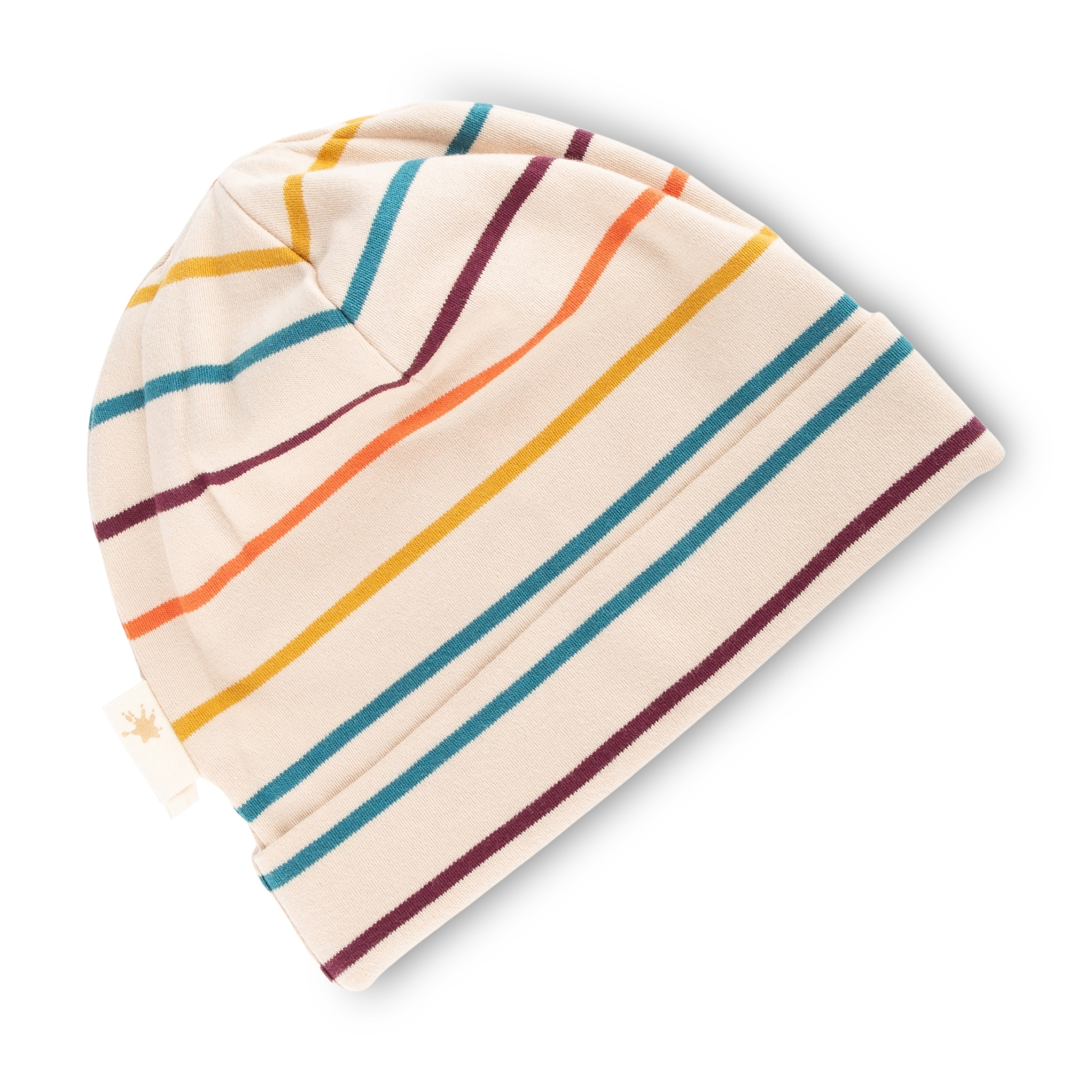 Multicoloured striped children's beanie hat, Winter Animals