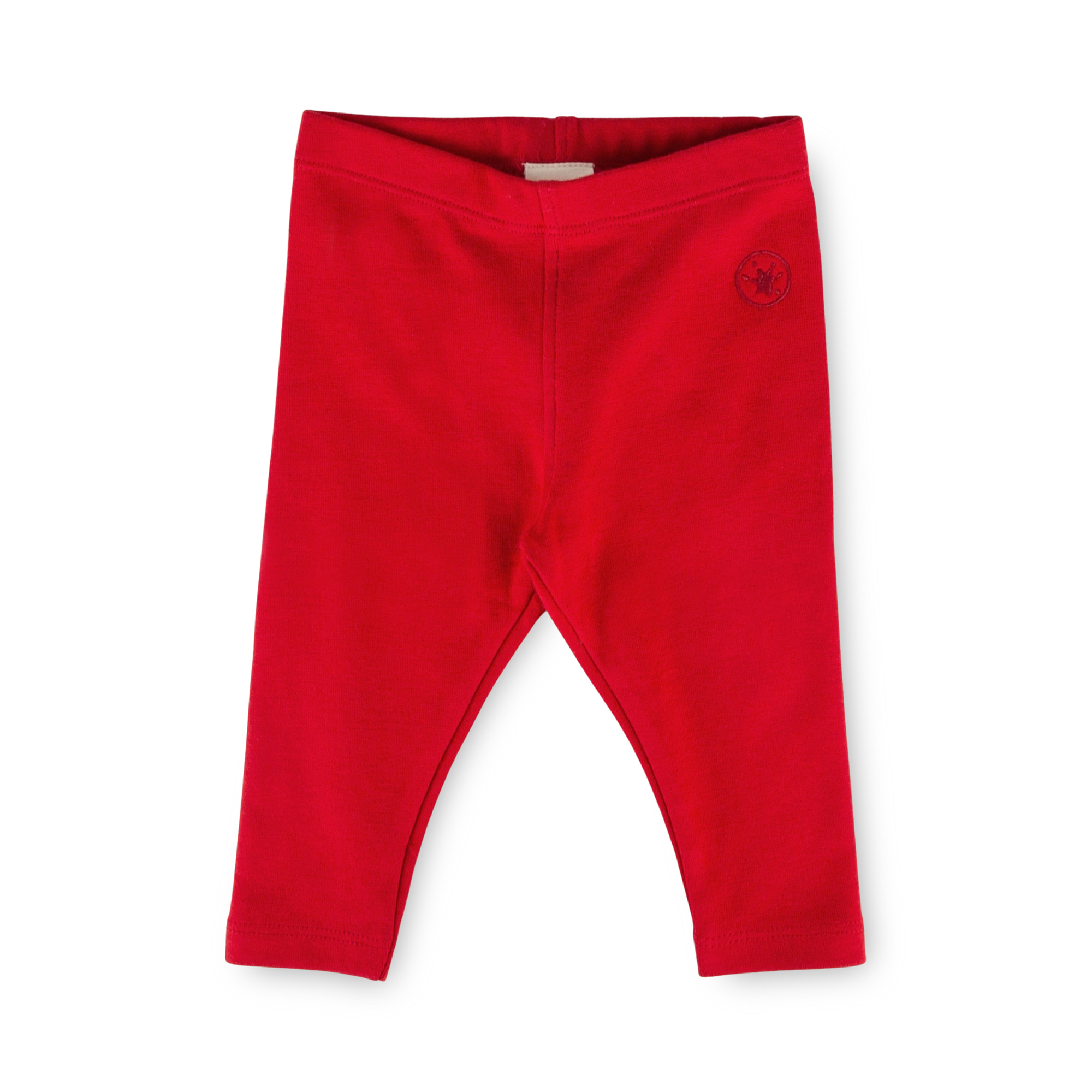 Baby rib knit leggings, bright red
