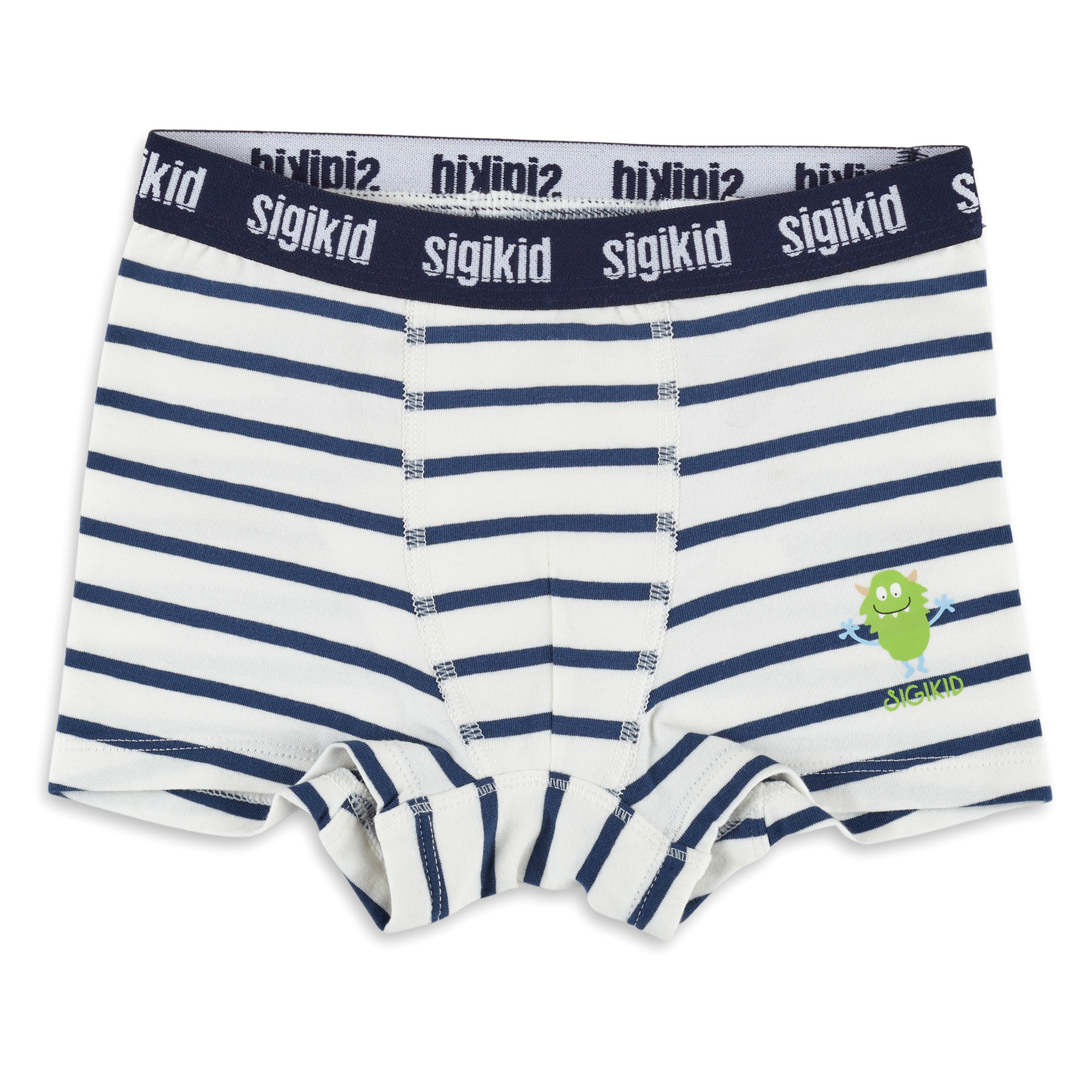 Boys' undertee & boxer shorts set white/blue striped