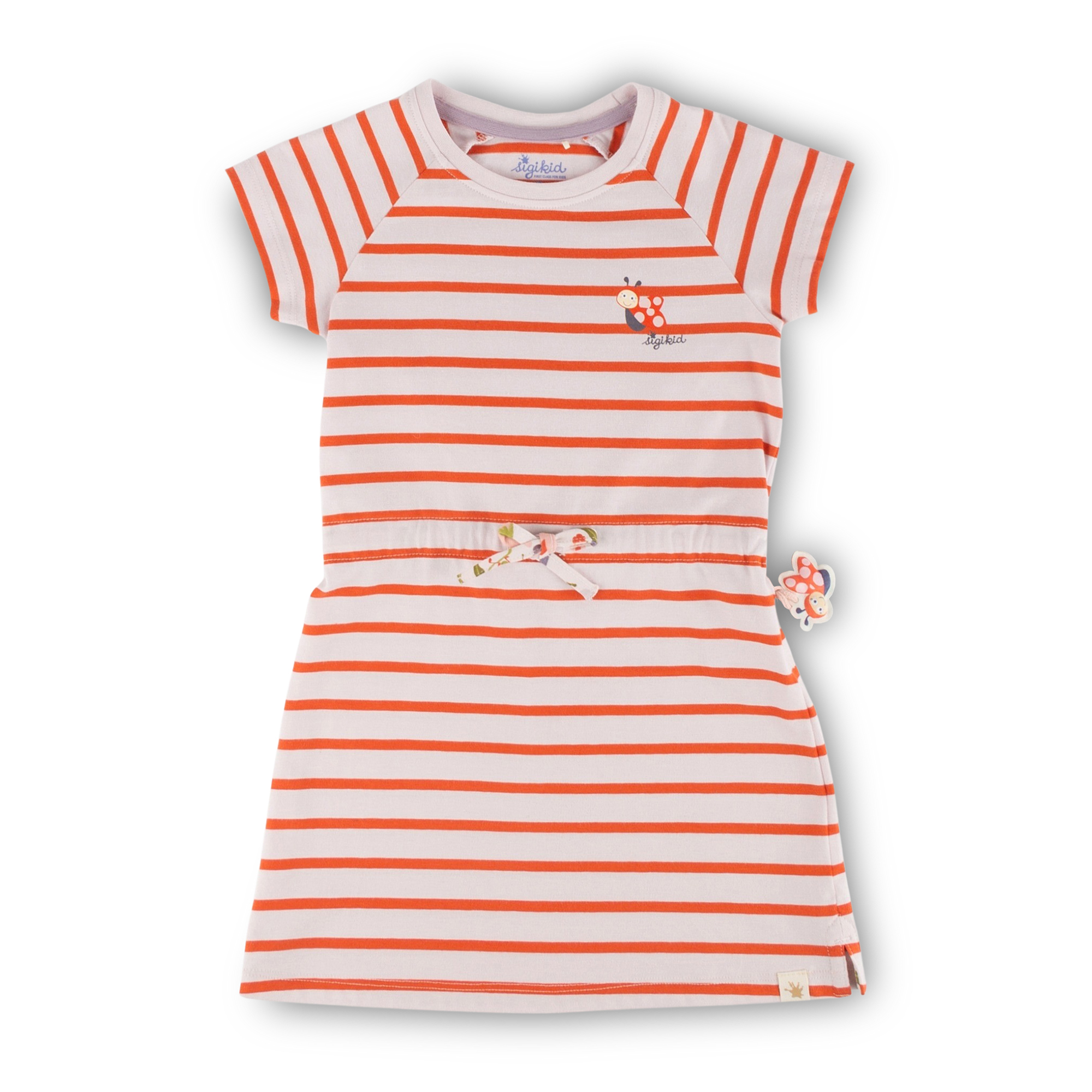 Casual girls' summer jersey dress striped