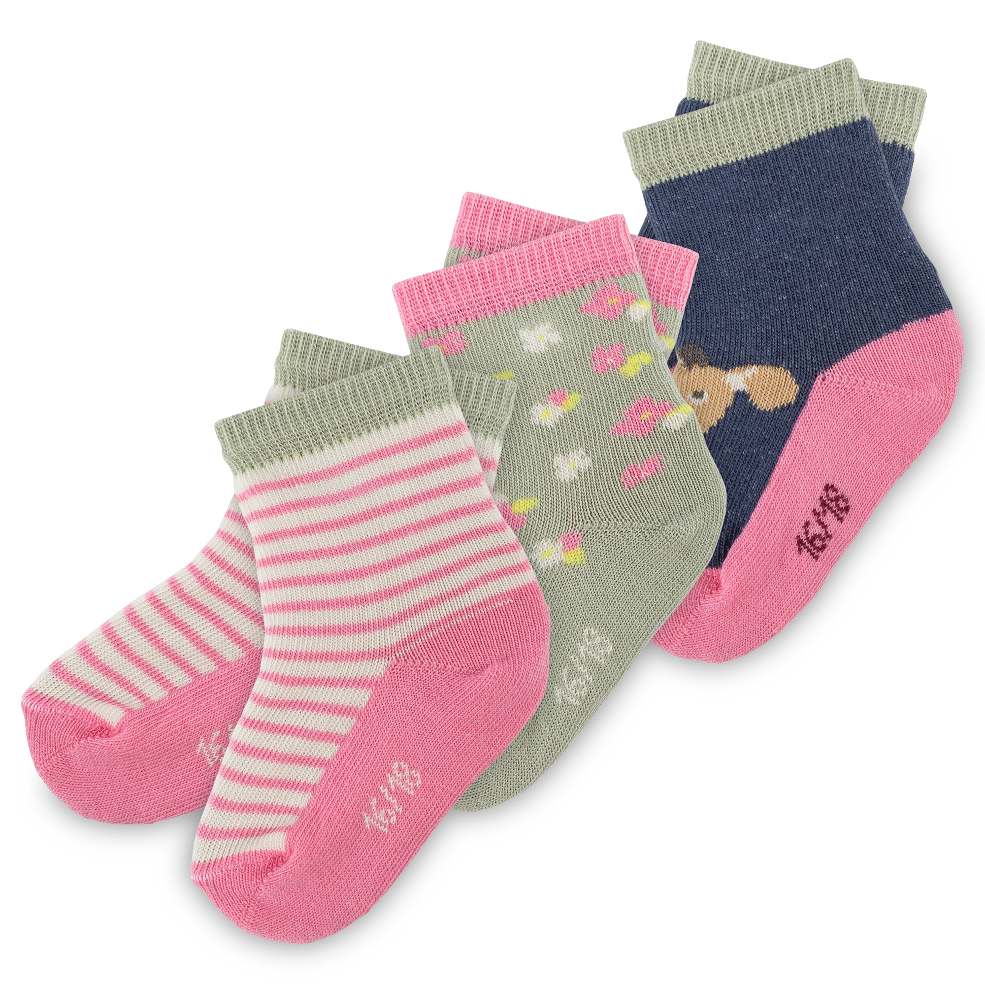 Baby Socken im 3er Set, Hündchen Funny Dog Baby Socken im 3er Set, Hündchen Funny Dog