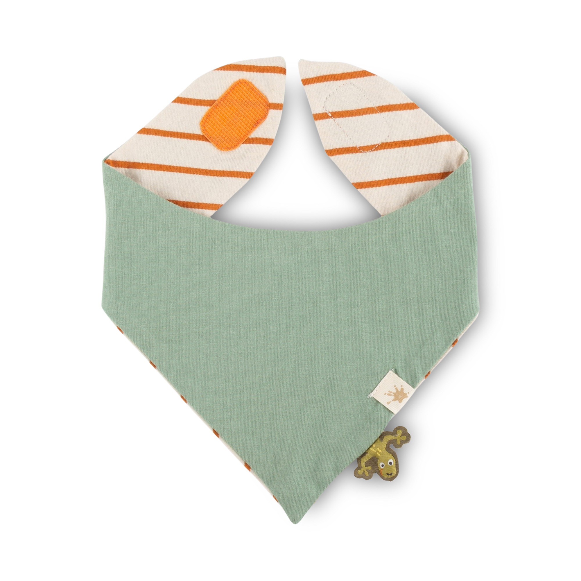 Reversible baby bandana bib gecko, Jungle