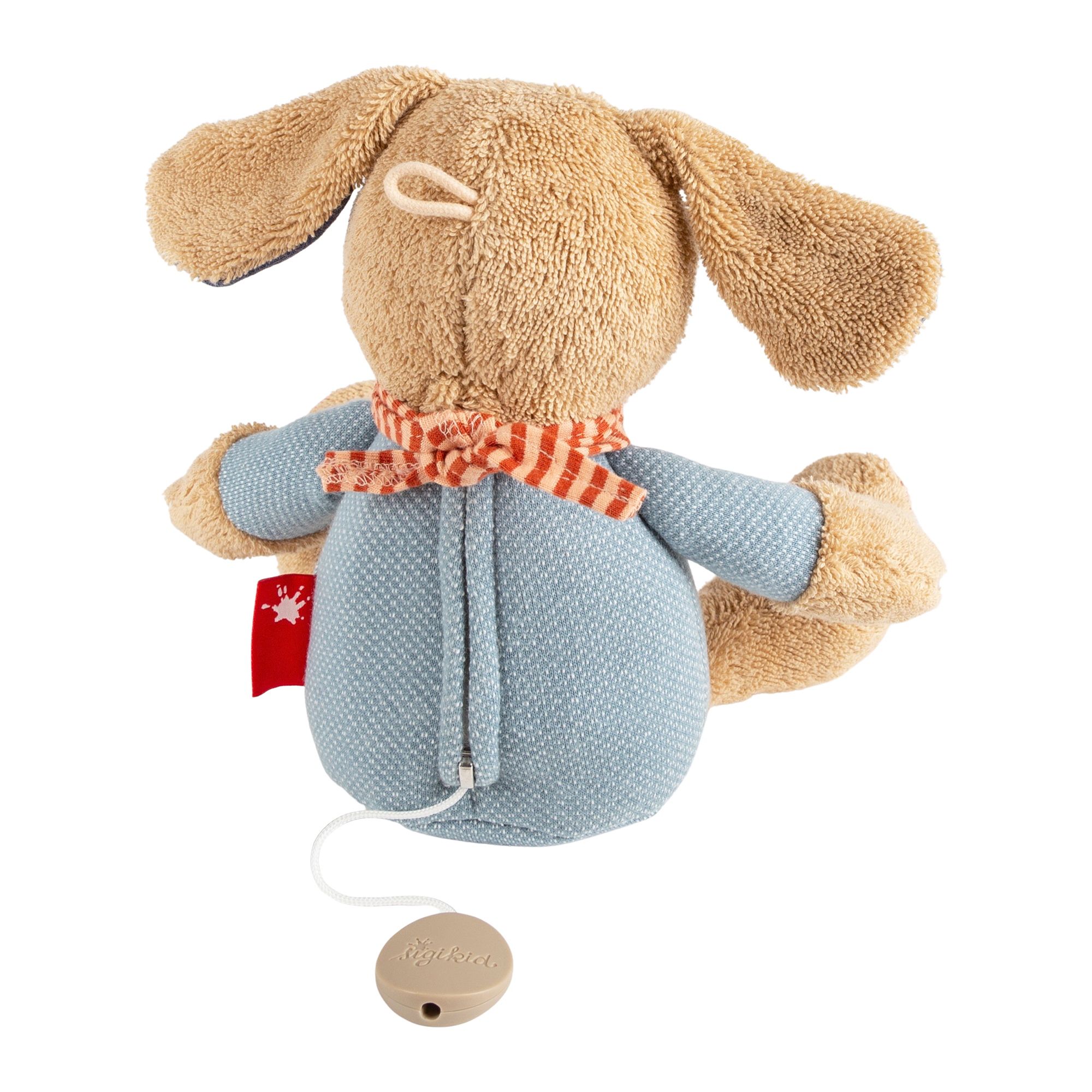 Musical baby soft toy dog Fips, terry cotton