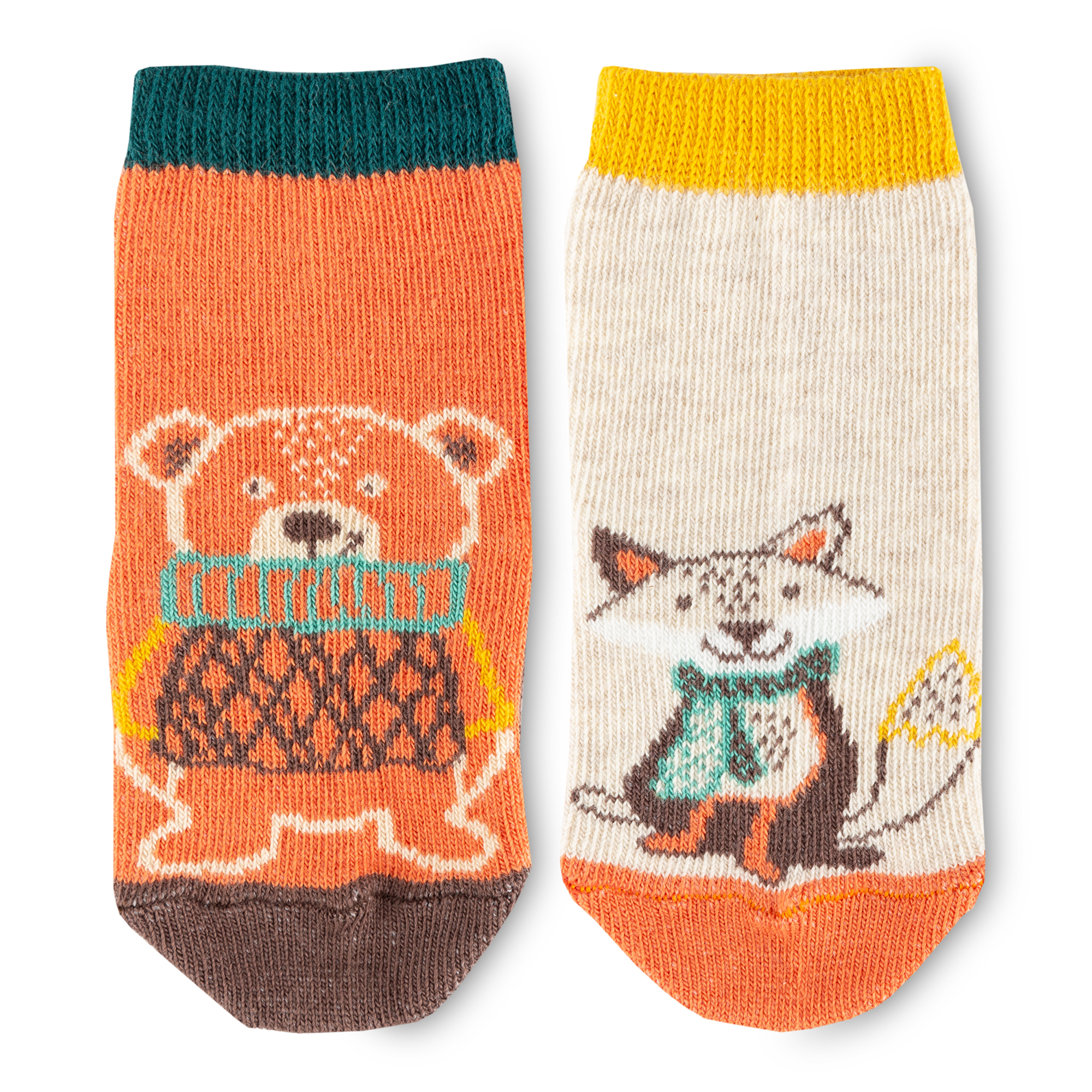 Kinder 3er Socken-Set Fuchs und Bär