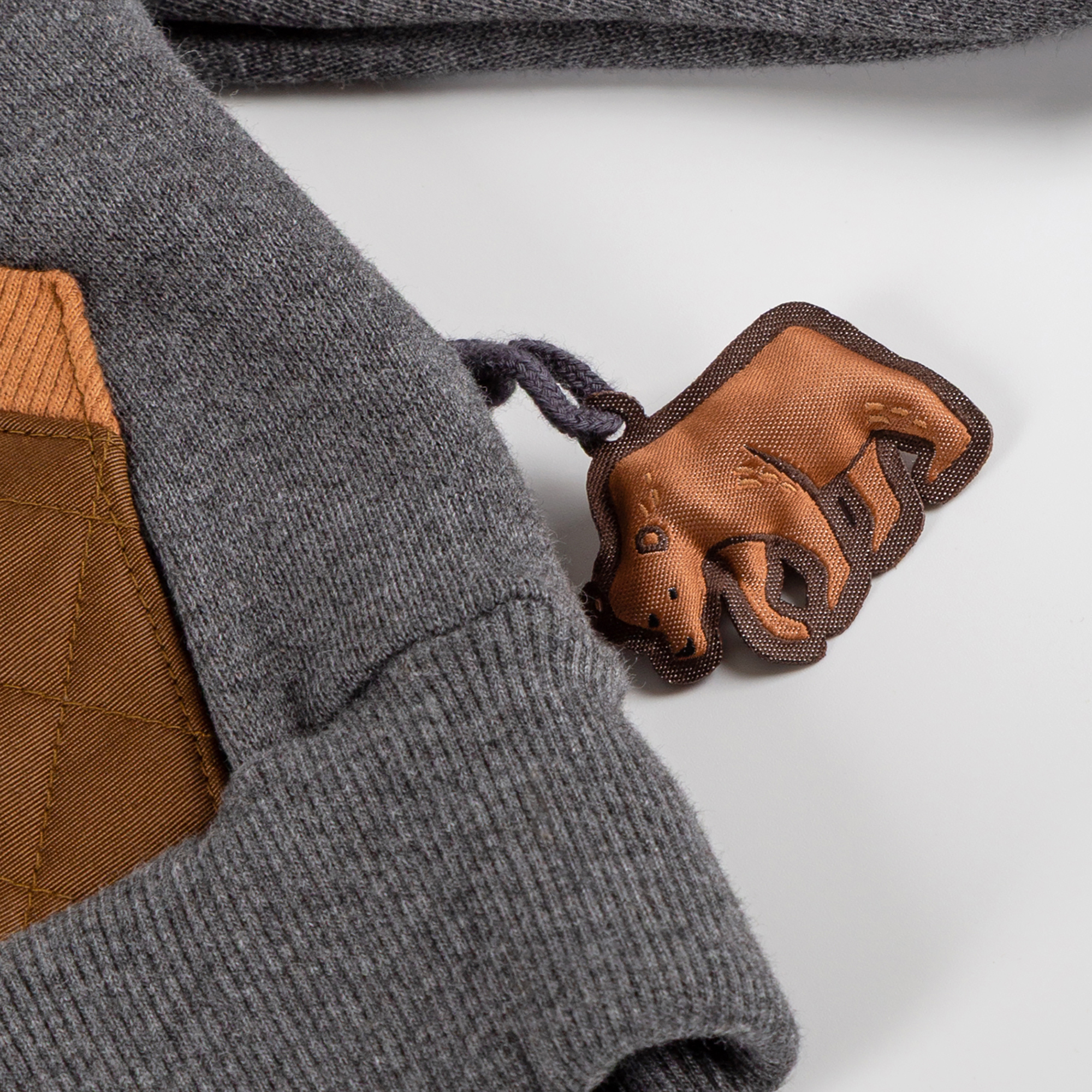 Kinder Sweatjacke mit Fleece Kapuze, dunkelgrau
