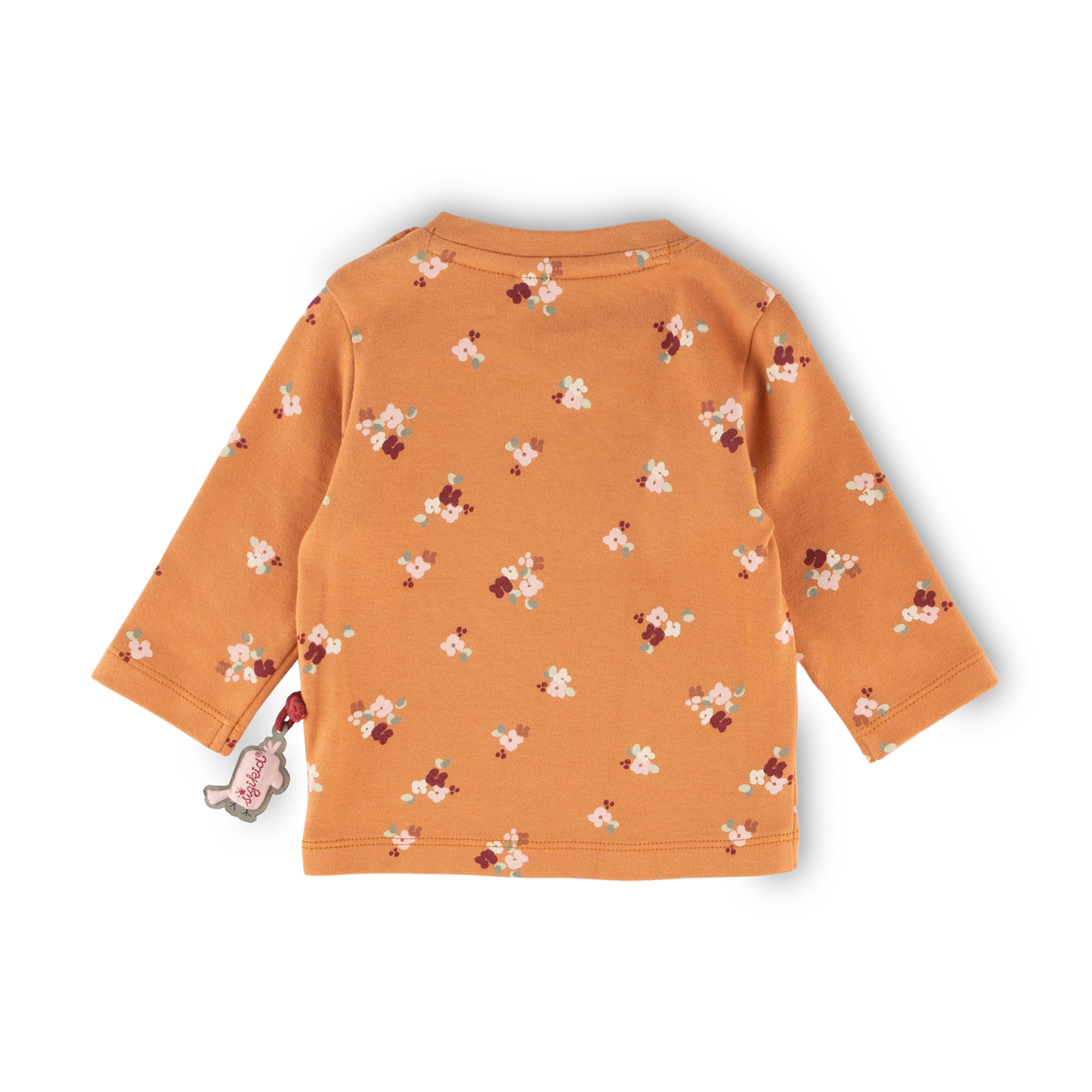 Baby long sleeve Tee flowers, caramel brown