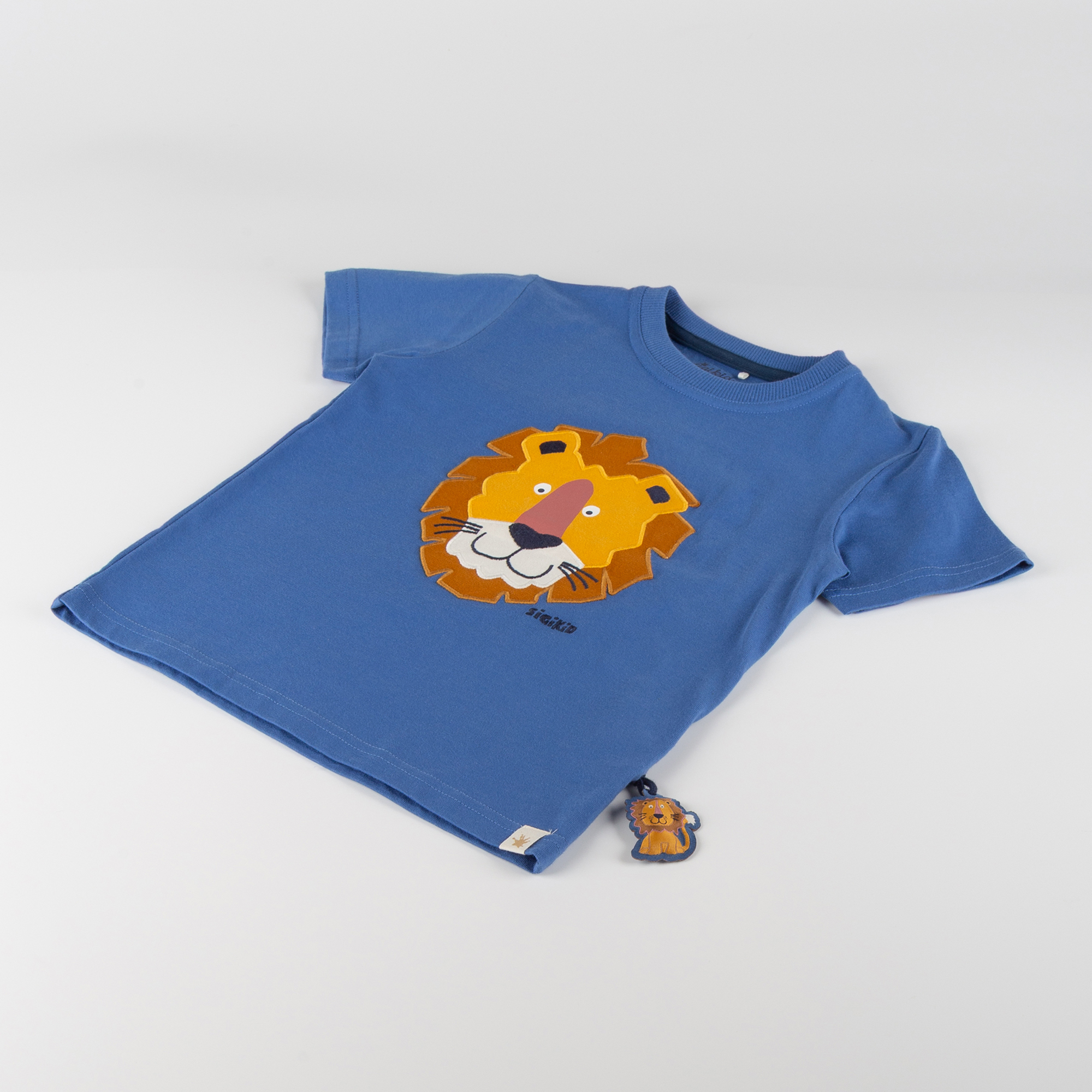 Azure blue children's T-shirt Tiger & Lion