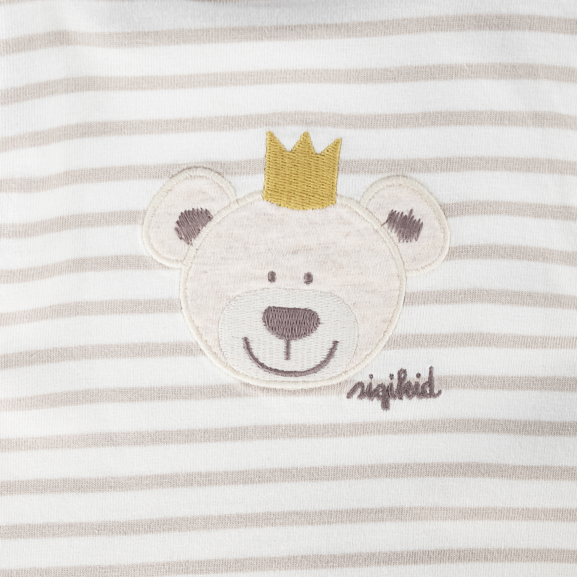 Baby Langarm Ringelshirt Krönchen Bär, beige Baby Langarm Ringelshirt Krönchen Bär, beige