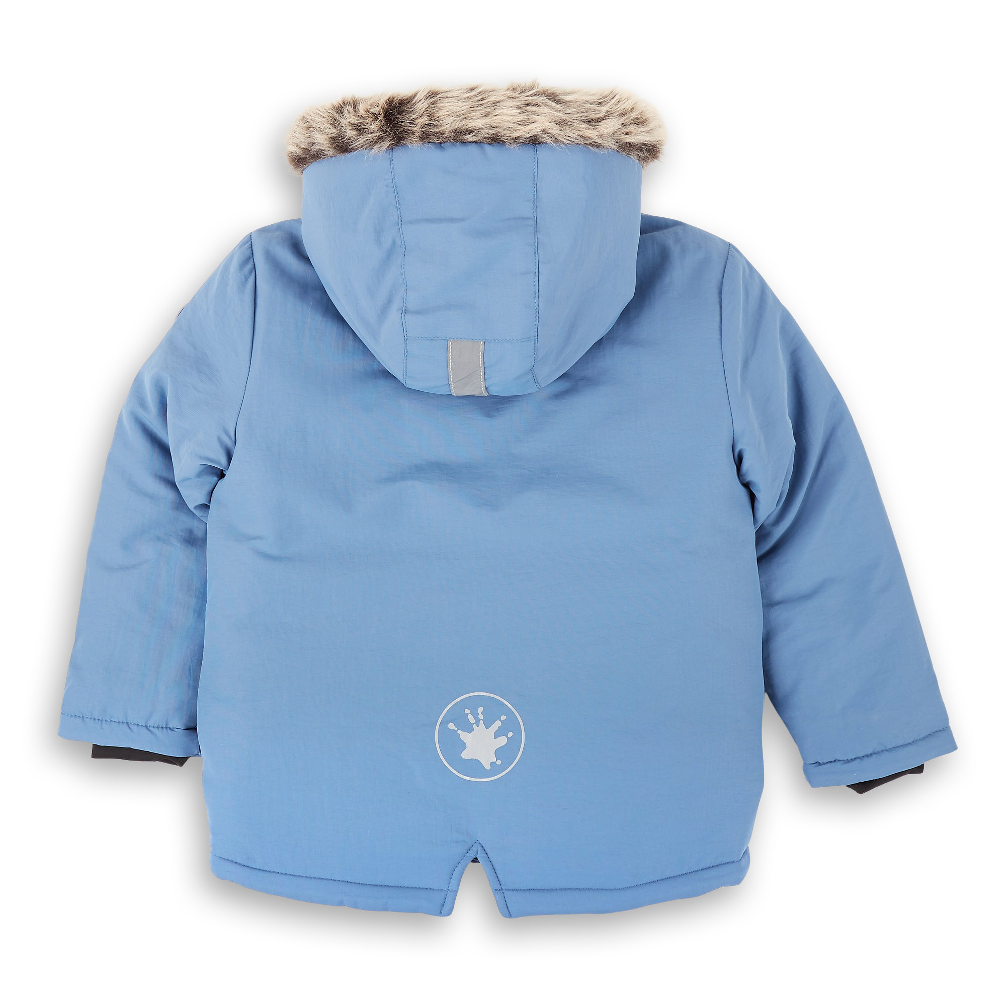 Insulated kids' winter jacket, hooded, blue