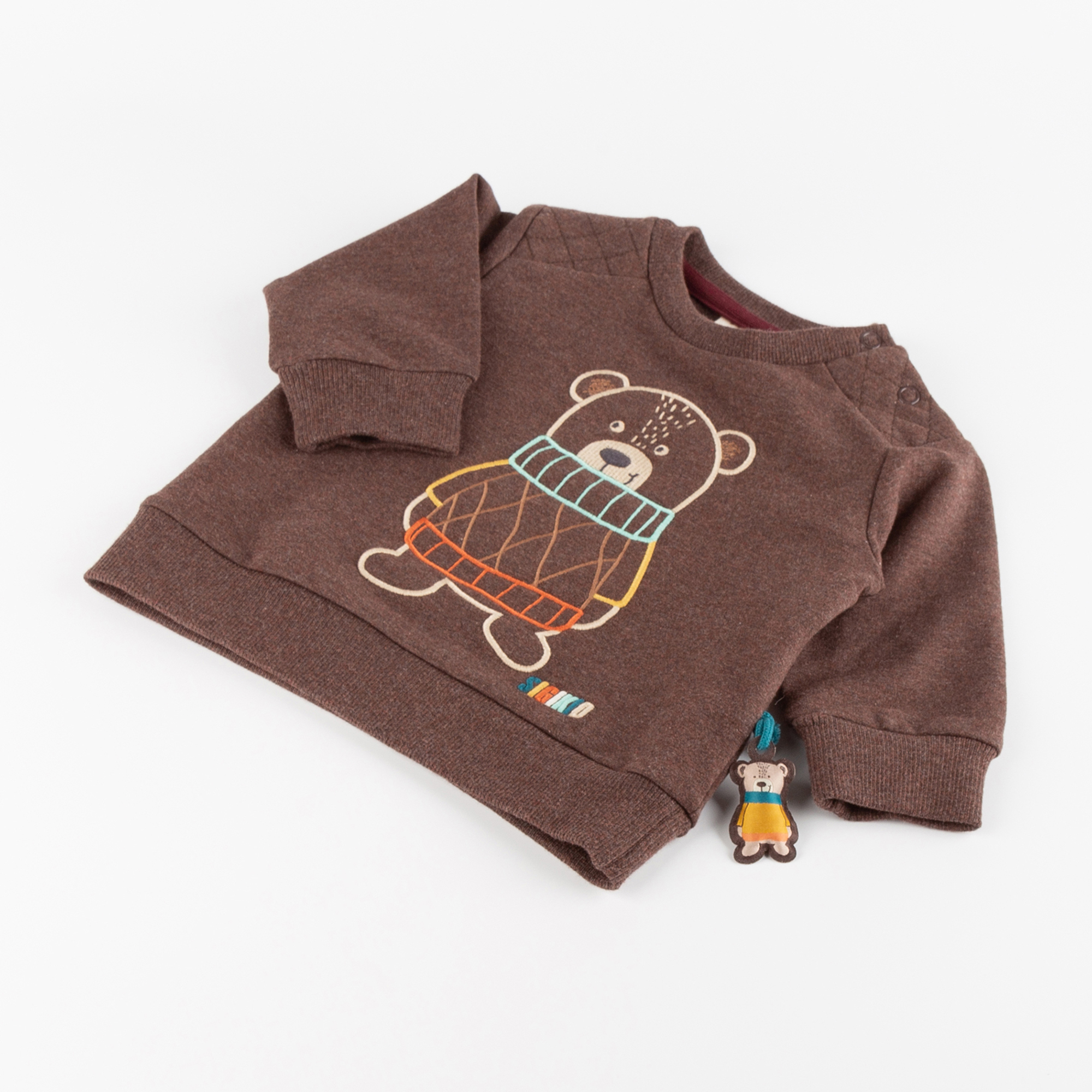 Dark brown baby sweatshirt bear, Winter Animals