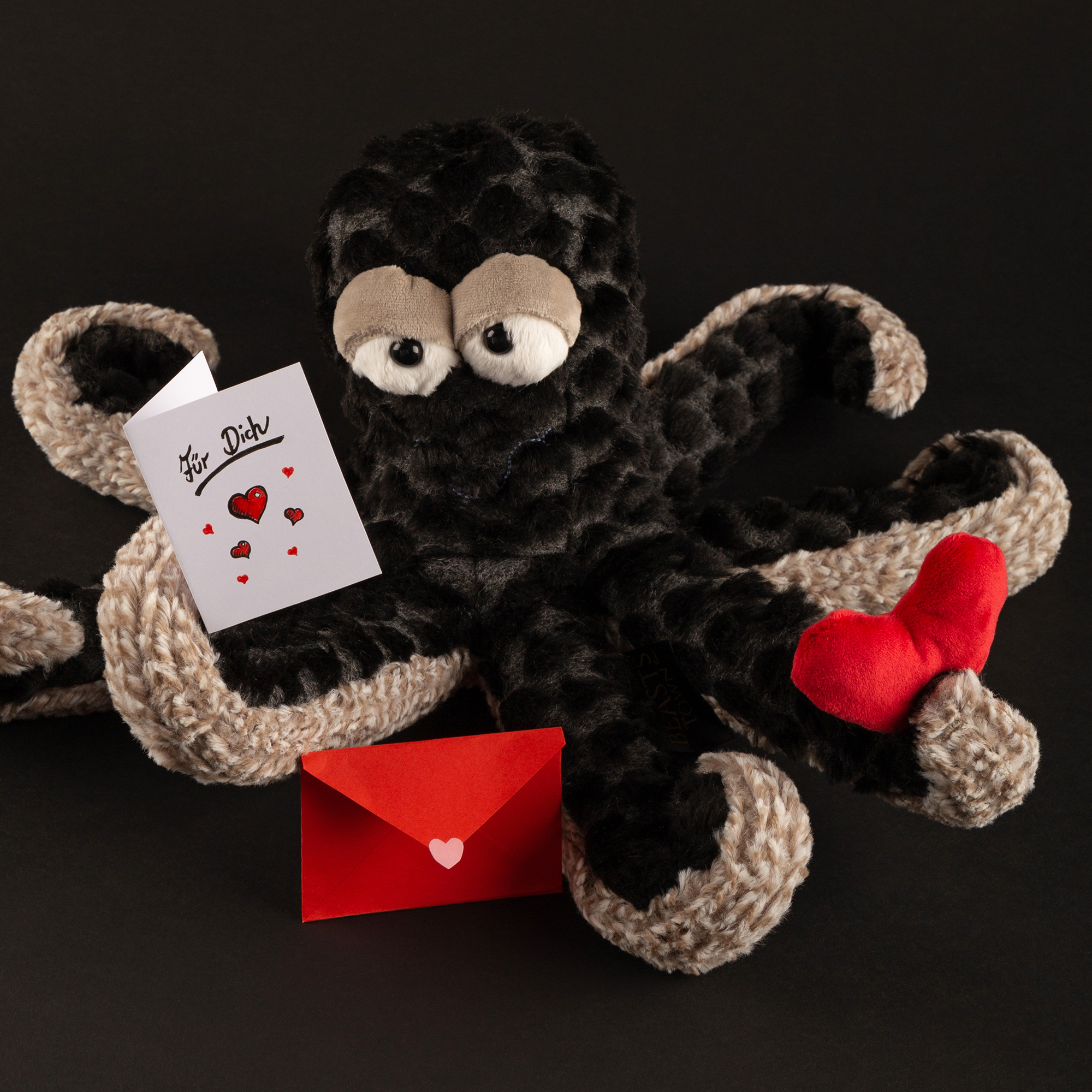 Plush octopus Deep Water Dandy with heart, Beasts