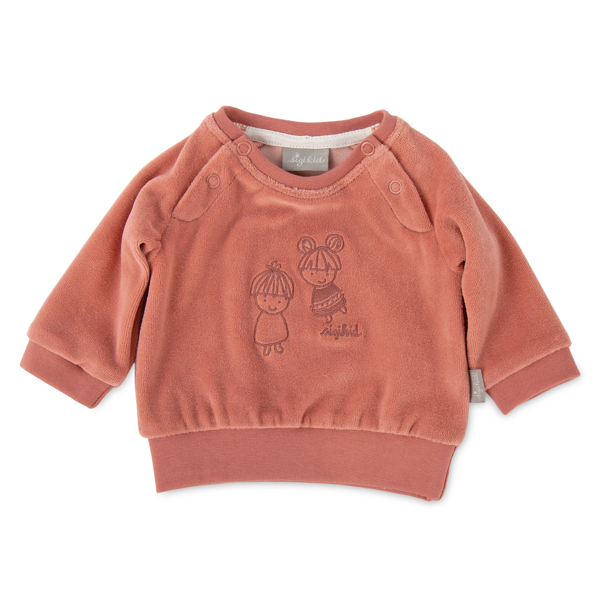 Baby Nicki Langarmshirt mit Stickerei, dunkelrosa