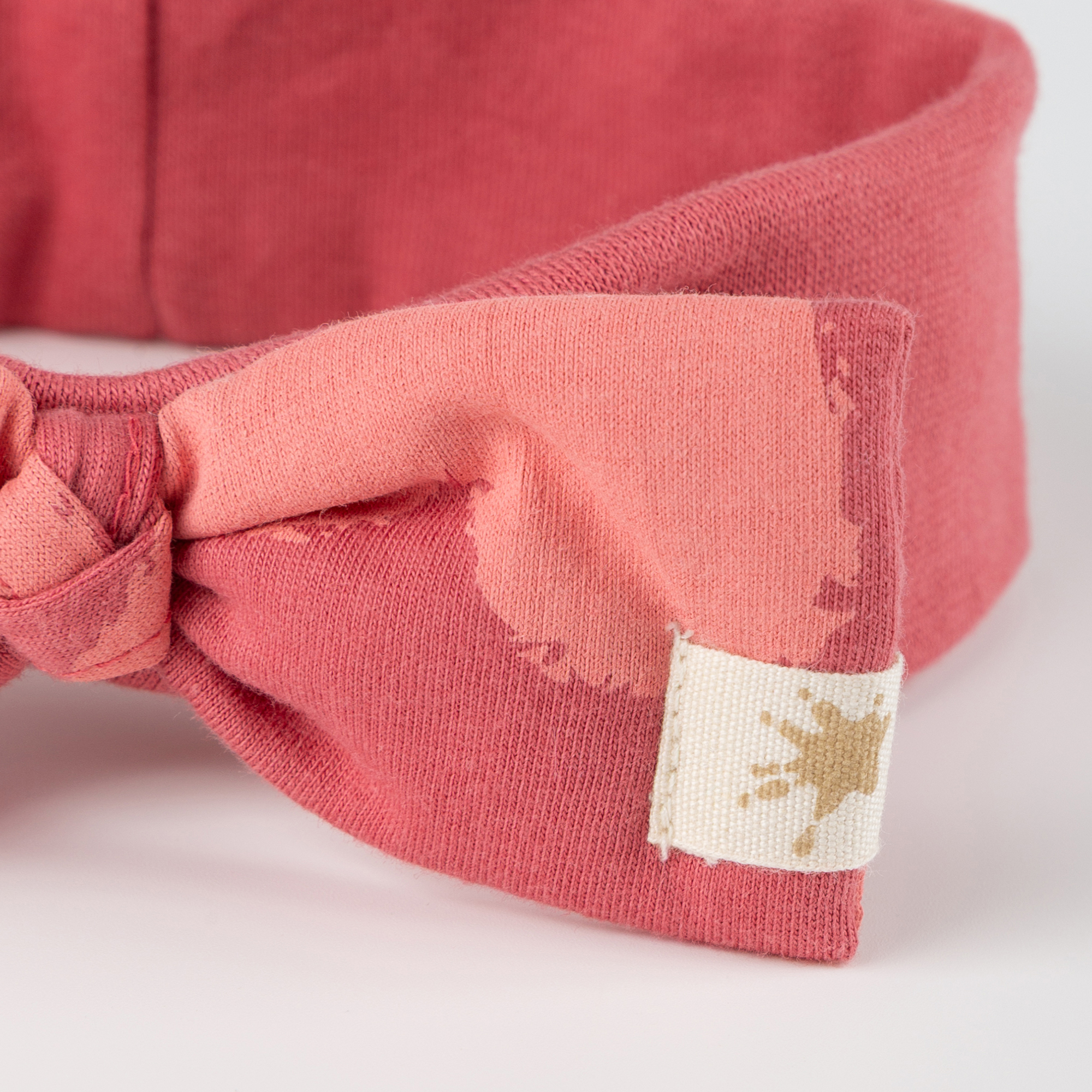 Baby Schleifen Stirnband mit Herzchen Print, rosarot