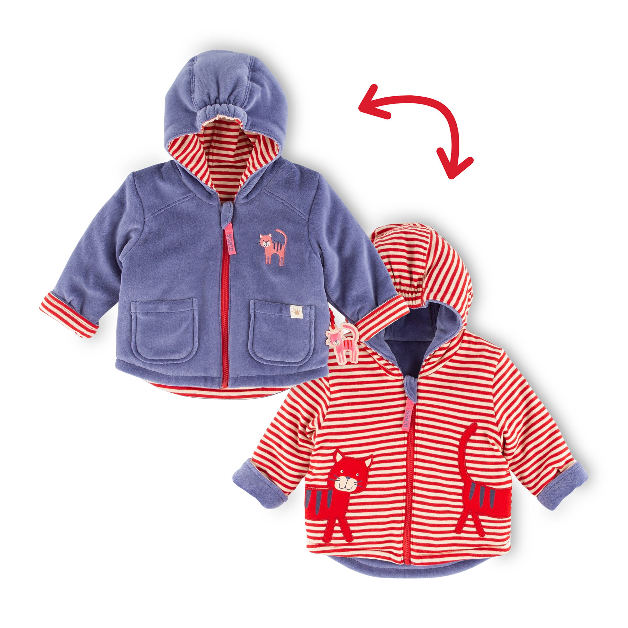 Reversible baby jacket Wild Cat