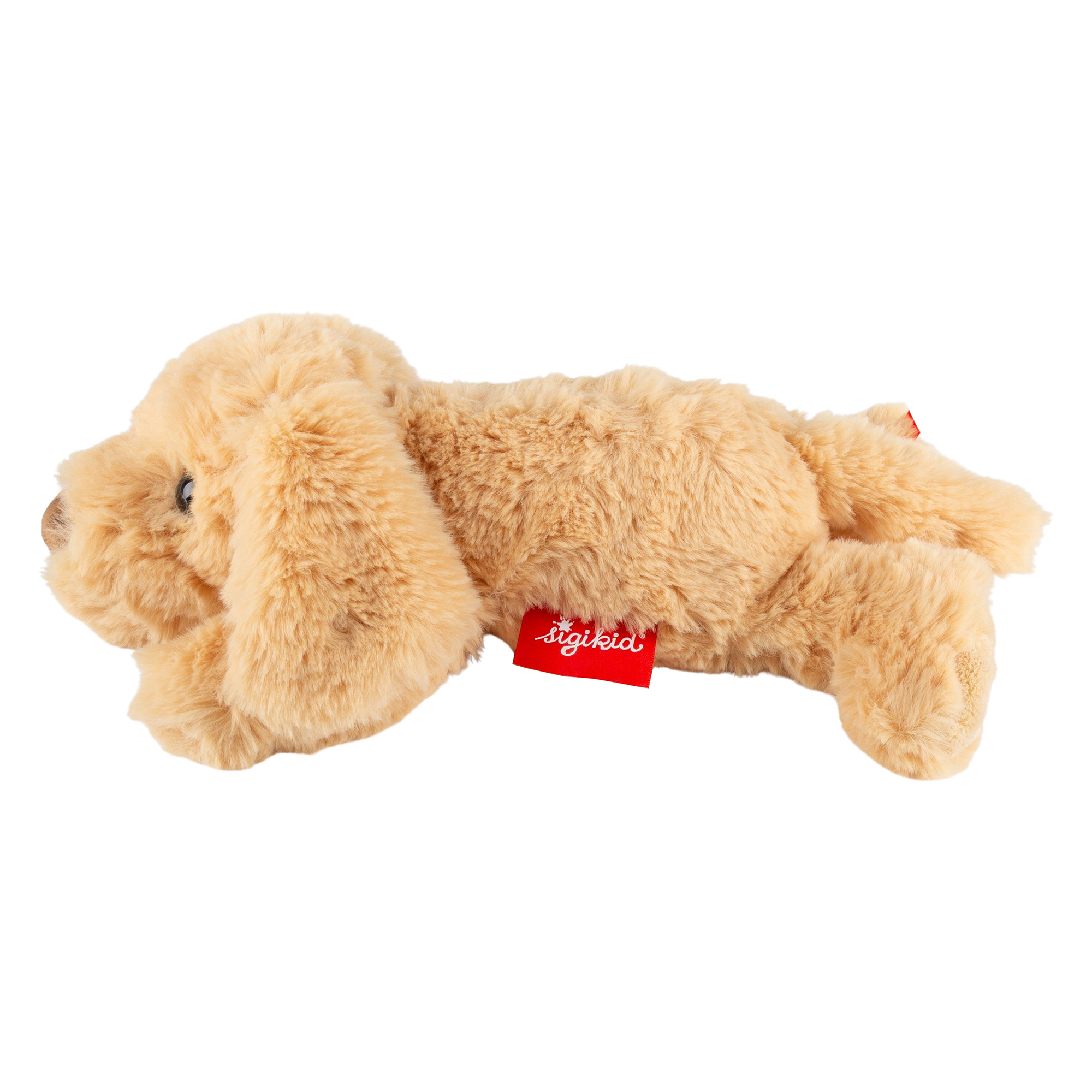 Silky soft plush toy dog, beige