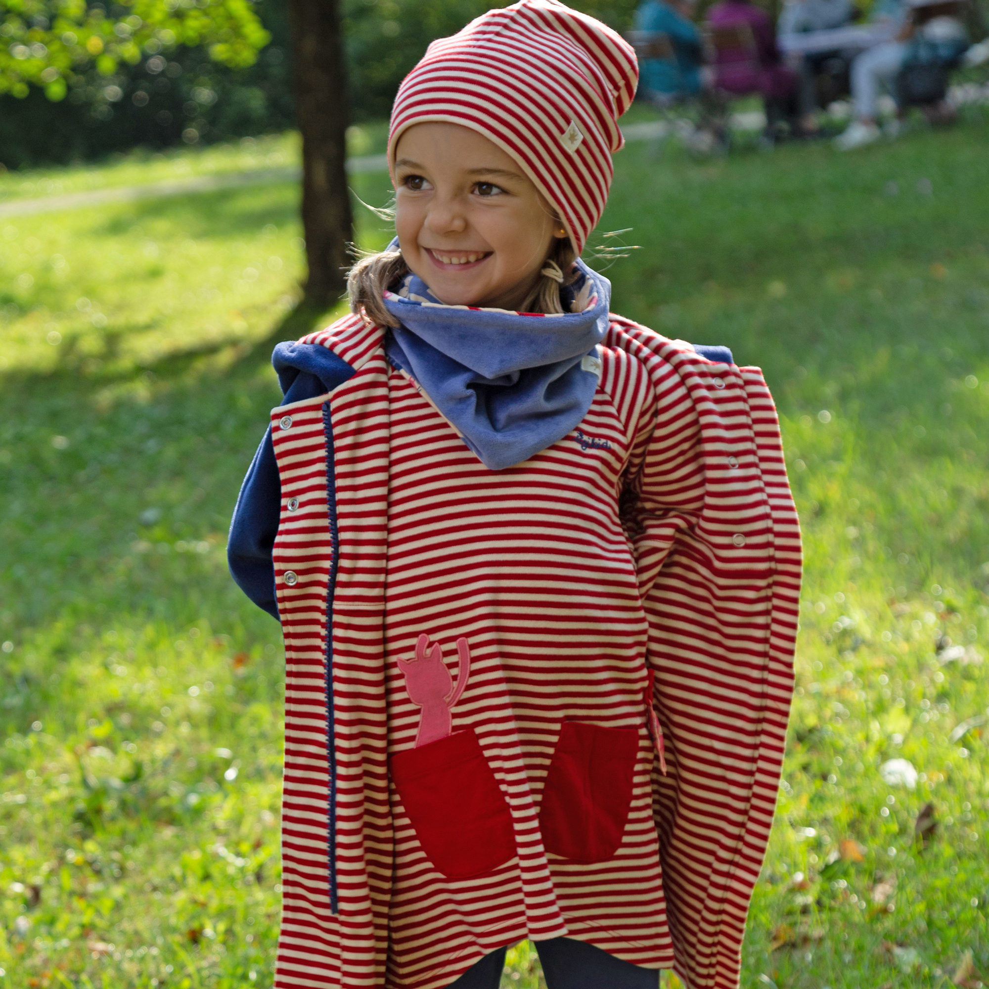 Kinder Ringel Mütze, rot-weiß