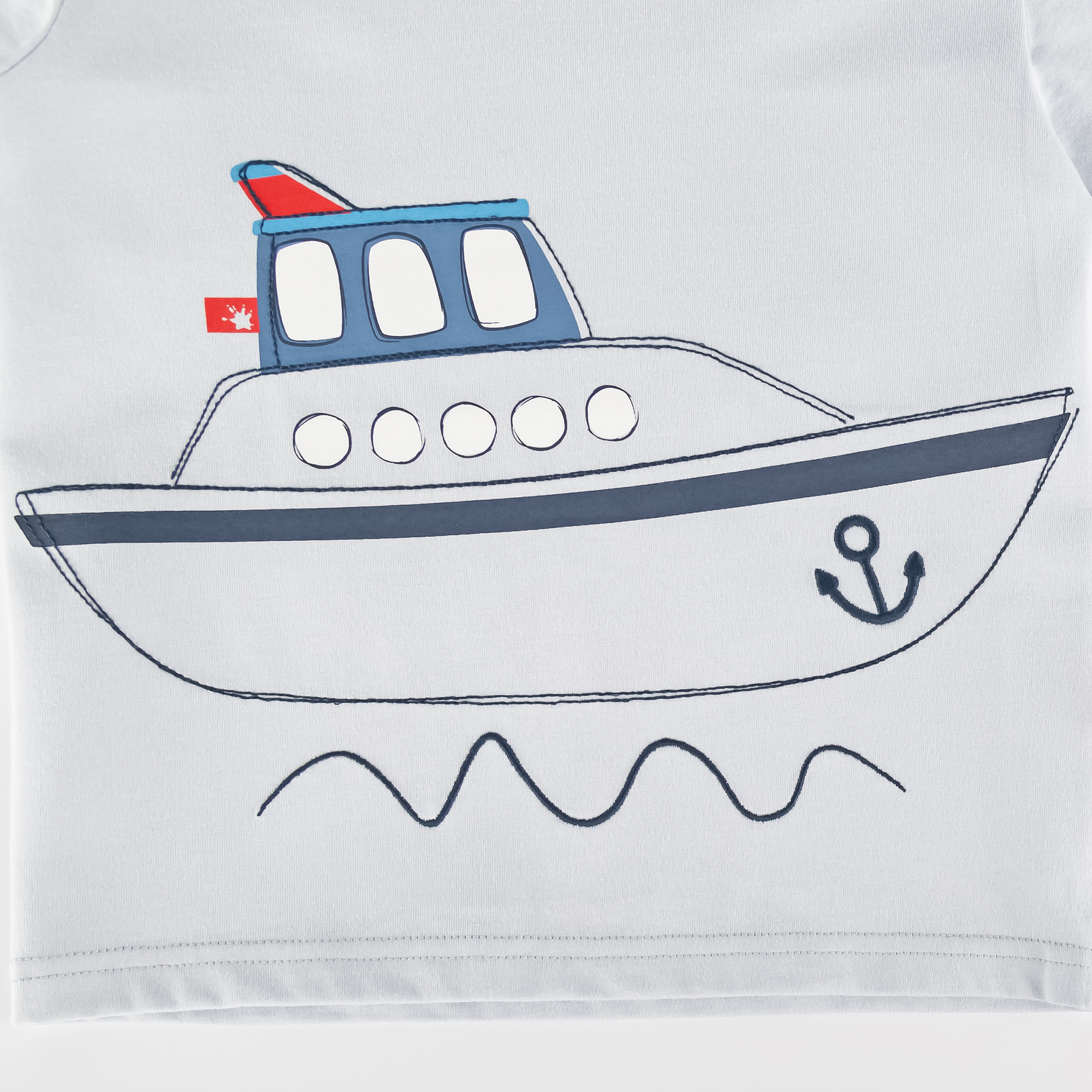 Light blue children's T-shirt boat