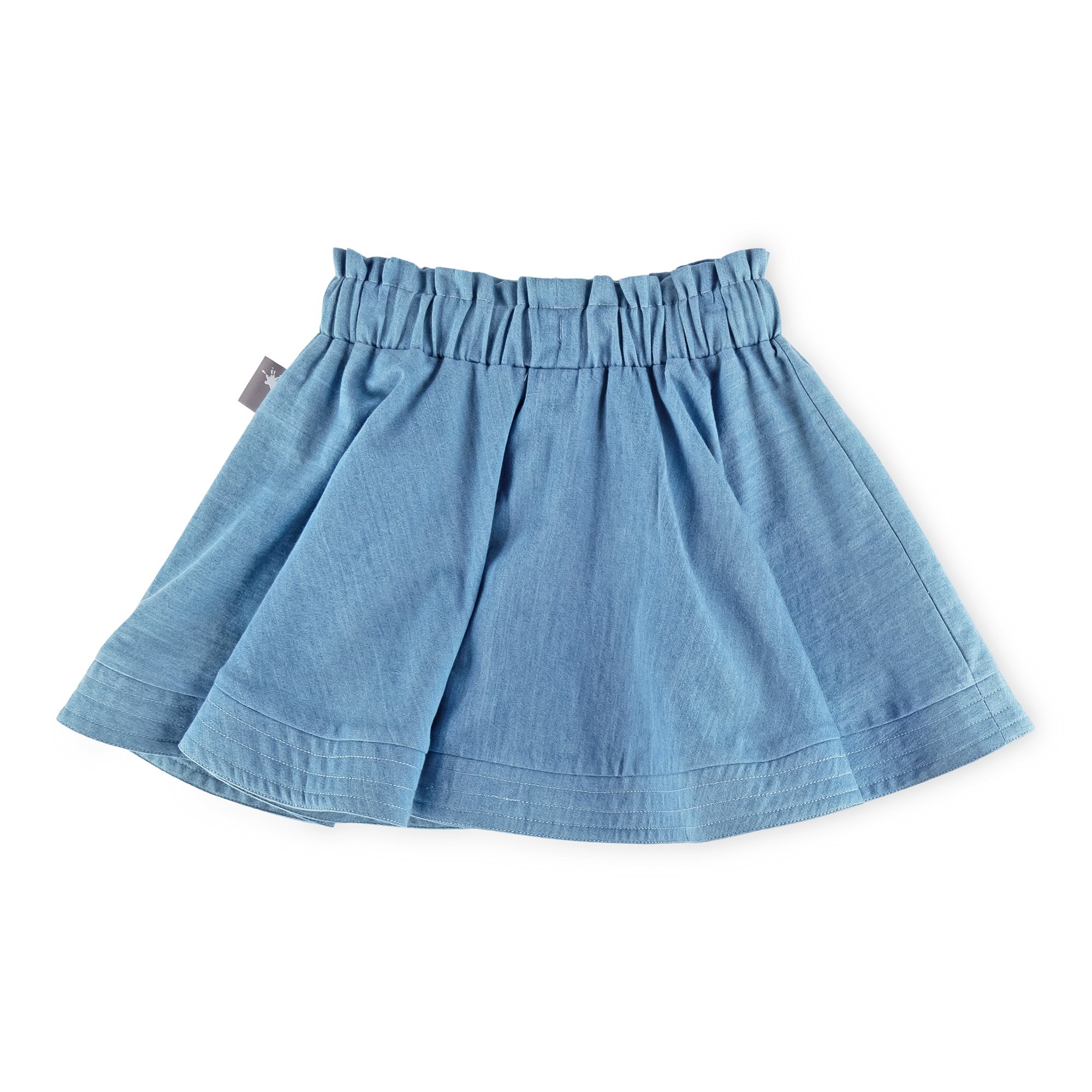 Kids' girls' summer circle skirt with pockets, light blue Kids' girls' summer circle skirt with pockets, light blue