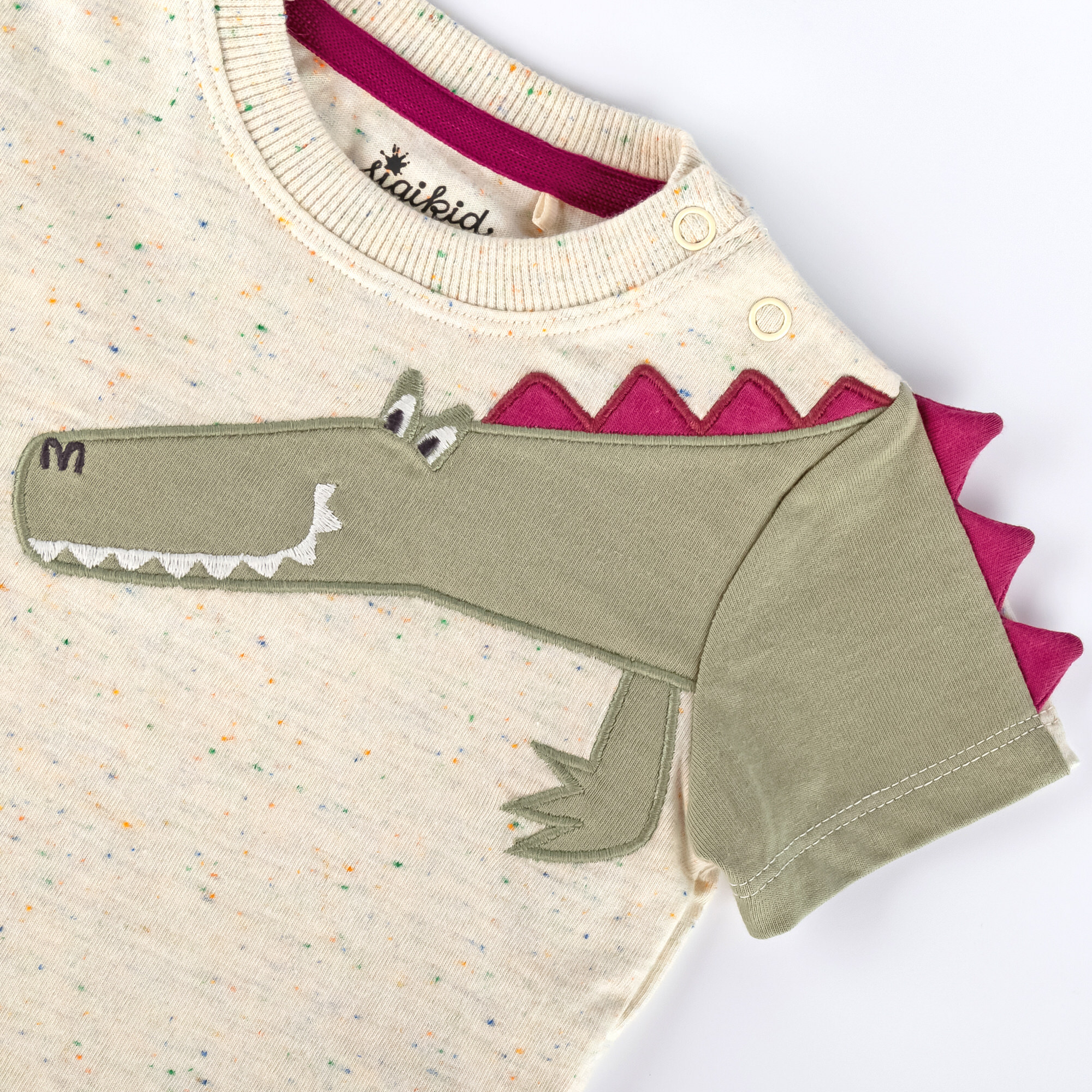 Baby slub T-shirt Happy Crocodile