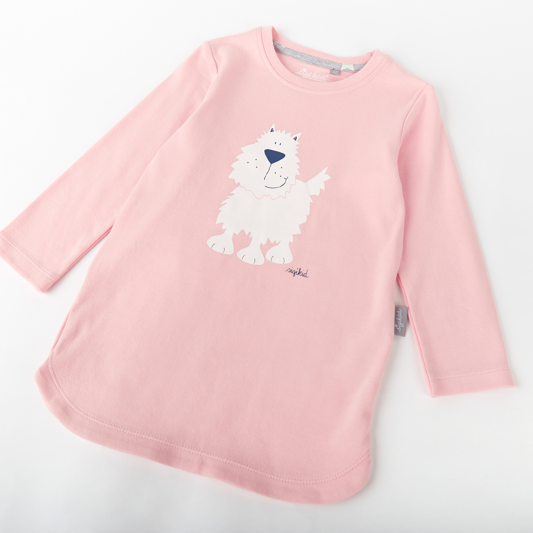 Kinder Schlafanzug Hund, rosa/grau