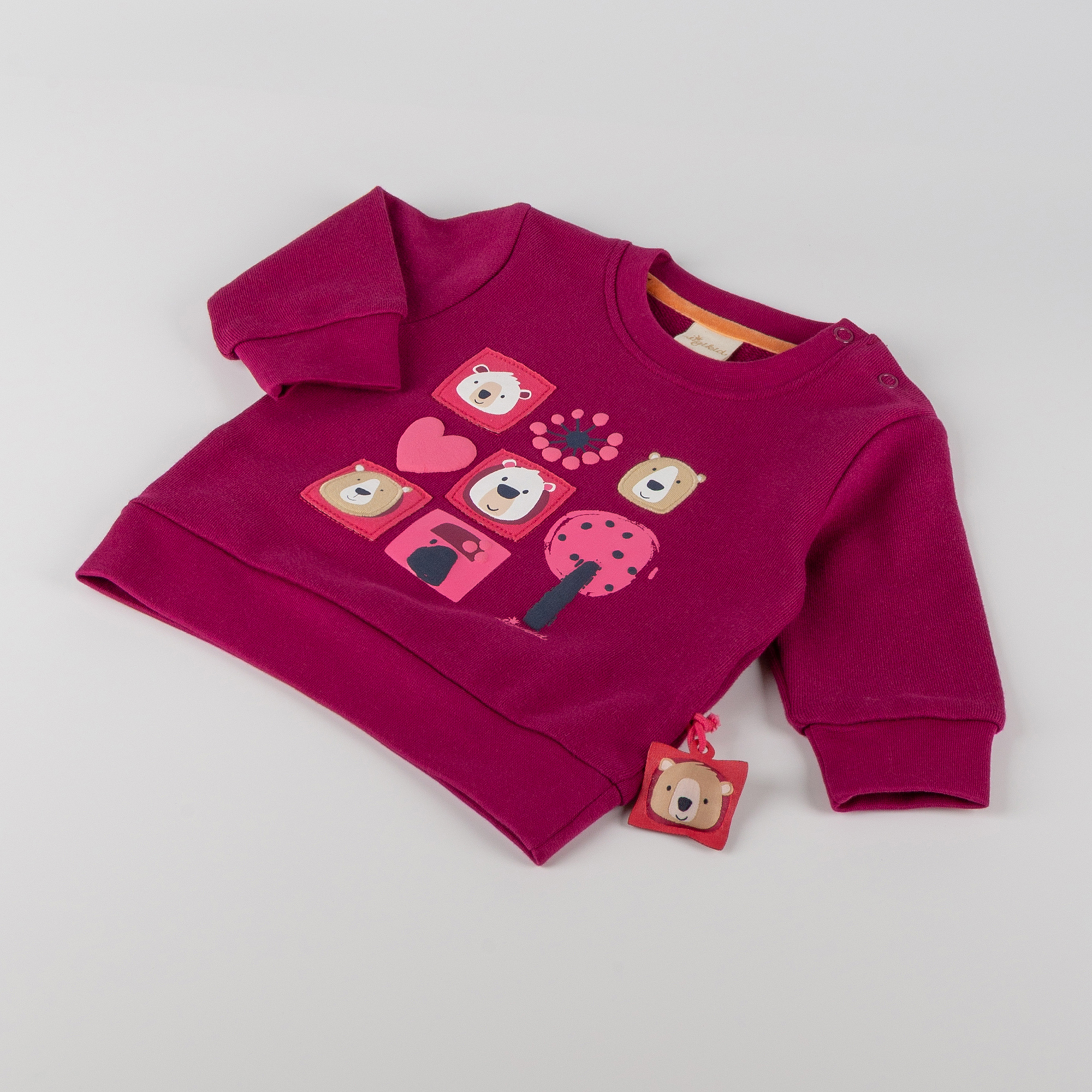 Baby Sweatshirt Bärchen Fancy Forest, dunkelpink Baby Sweatshirt Bärchen Fancy Forest, dunkelpink