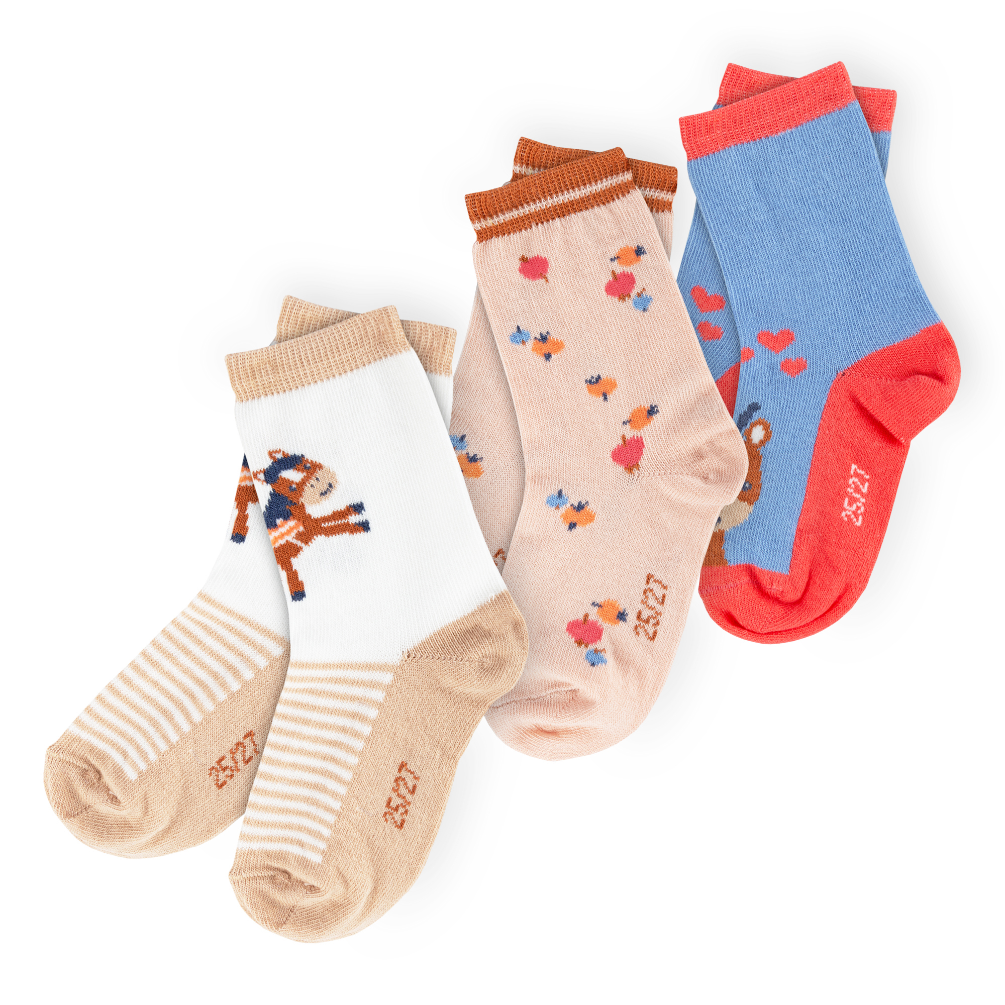 Set of 3 pairs children's socks, Funny Horse collection