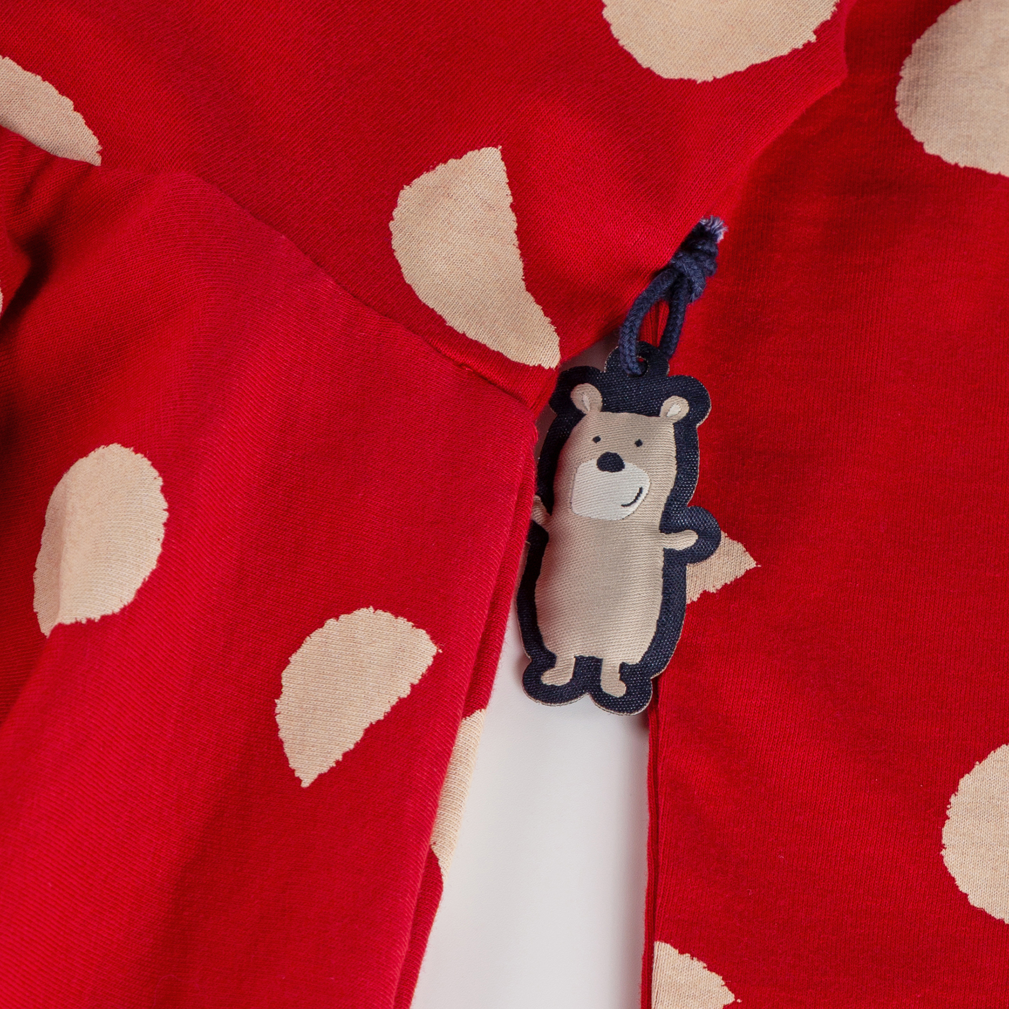 Twirly long-sleeved dress, red, print